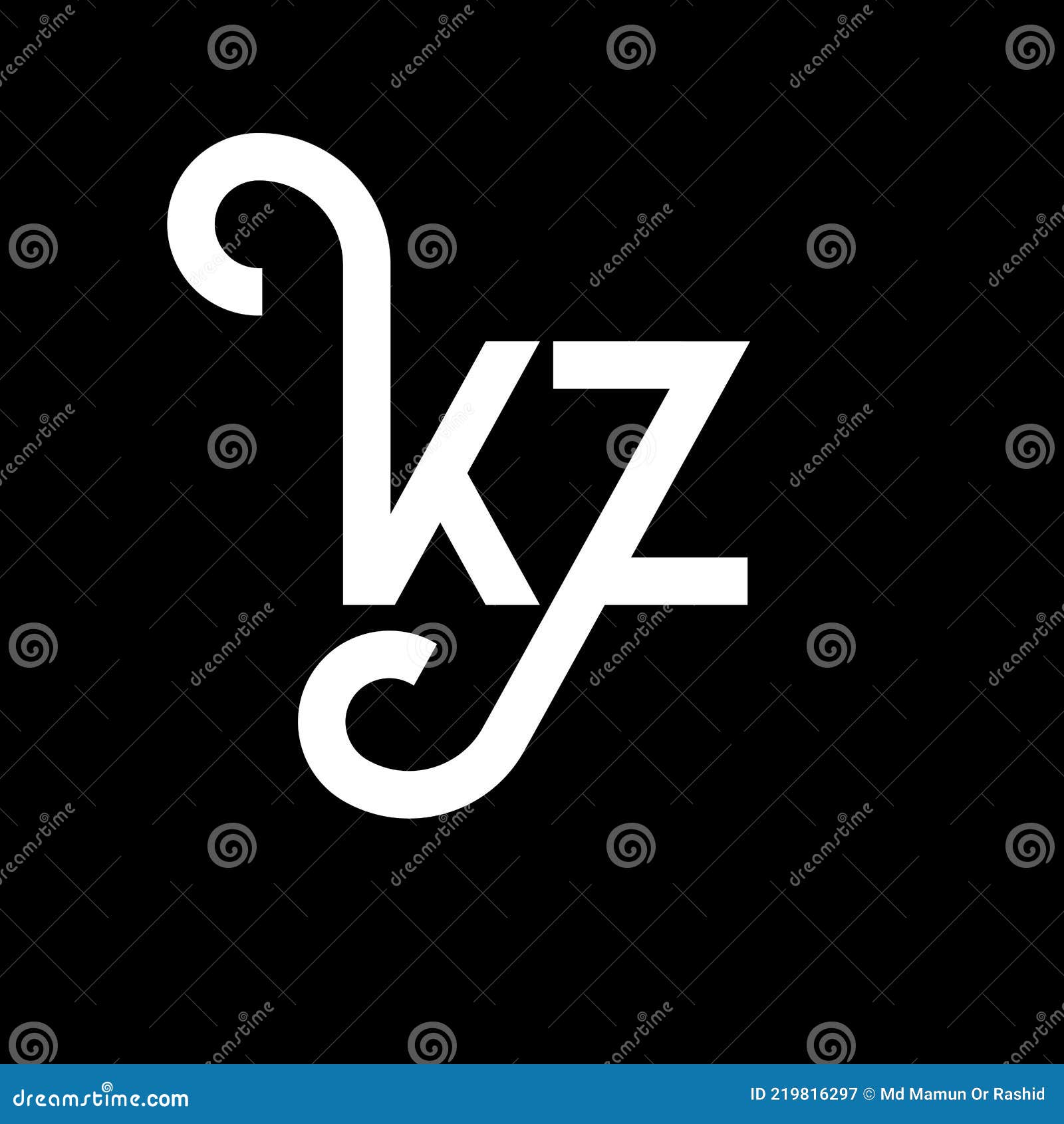 kz letter logo . initial letters kz logo icon. abstract letter kz minimal logo  template. k z letter  