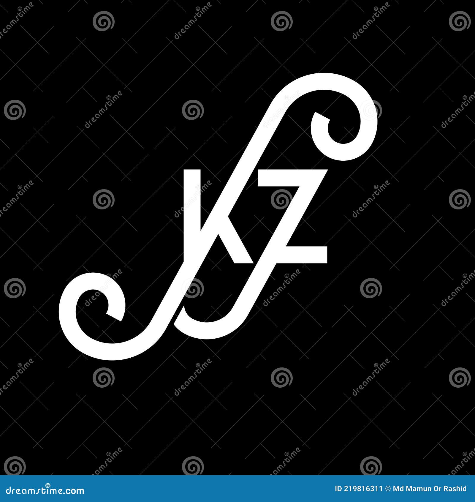 kz letter logo . initial letters kz logo icon. abstract letter kz minimal logo  template. k z letter  