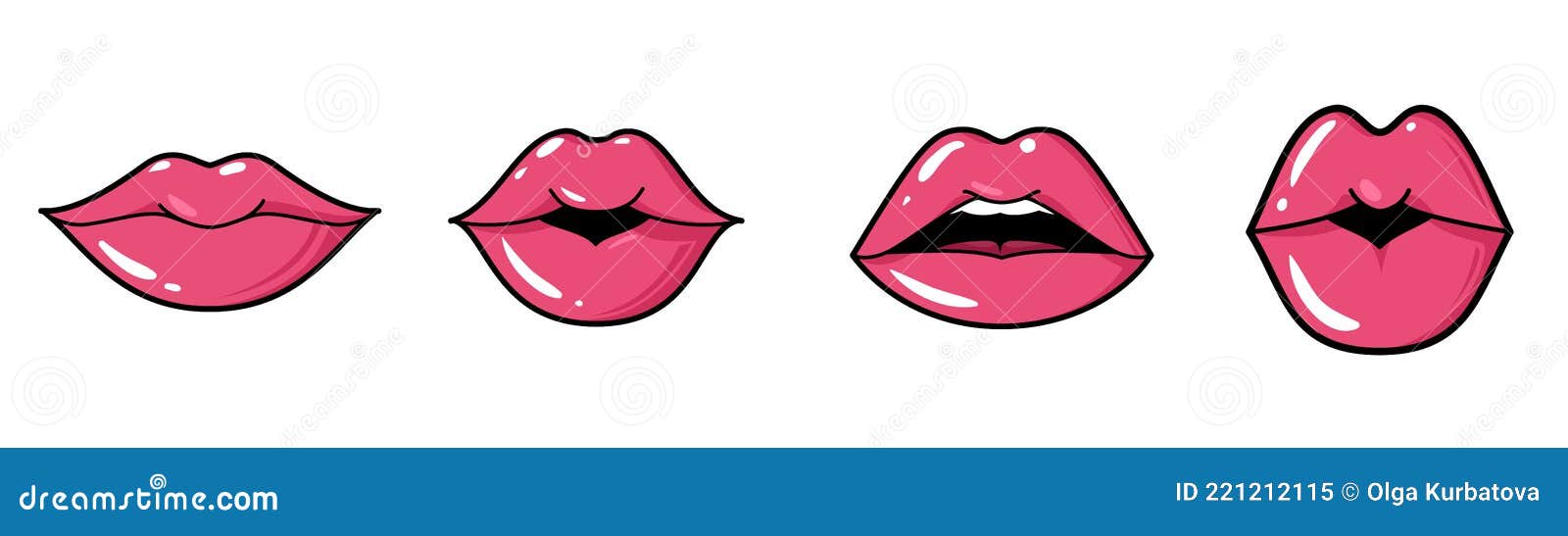 Sexy Boca Aberta Feminina Com Língua Brincalhona, Ilustração De