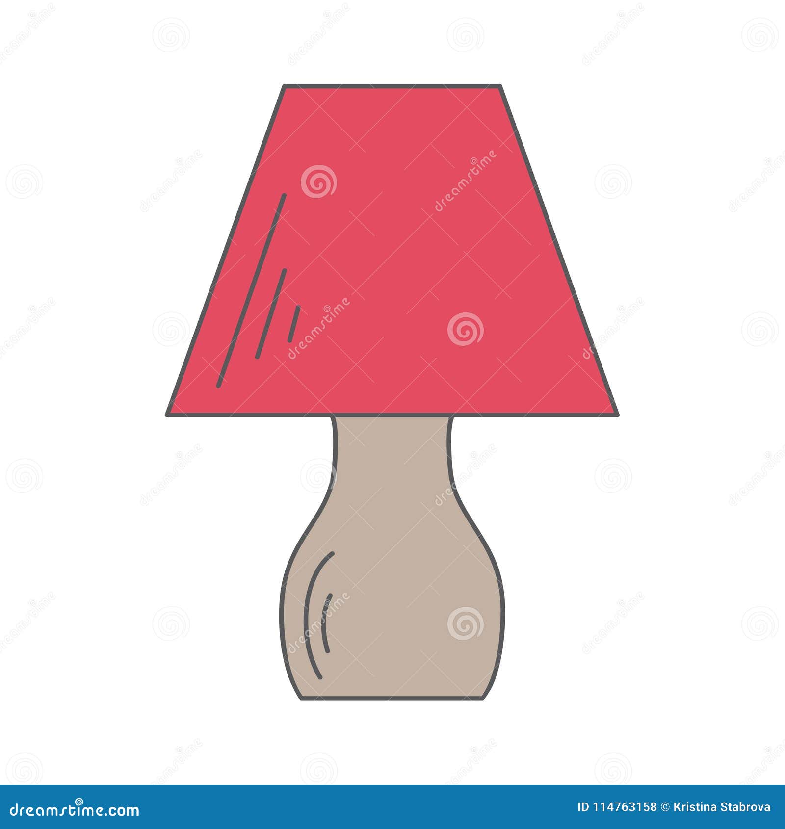 Lámpara De Mesa Un Dibujo Simple Ejemplo Del Vector Para Su Desig  Ilustración del Vector - Ilustración de rojo, brillo: 114763158