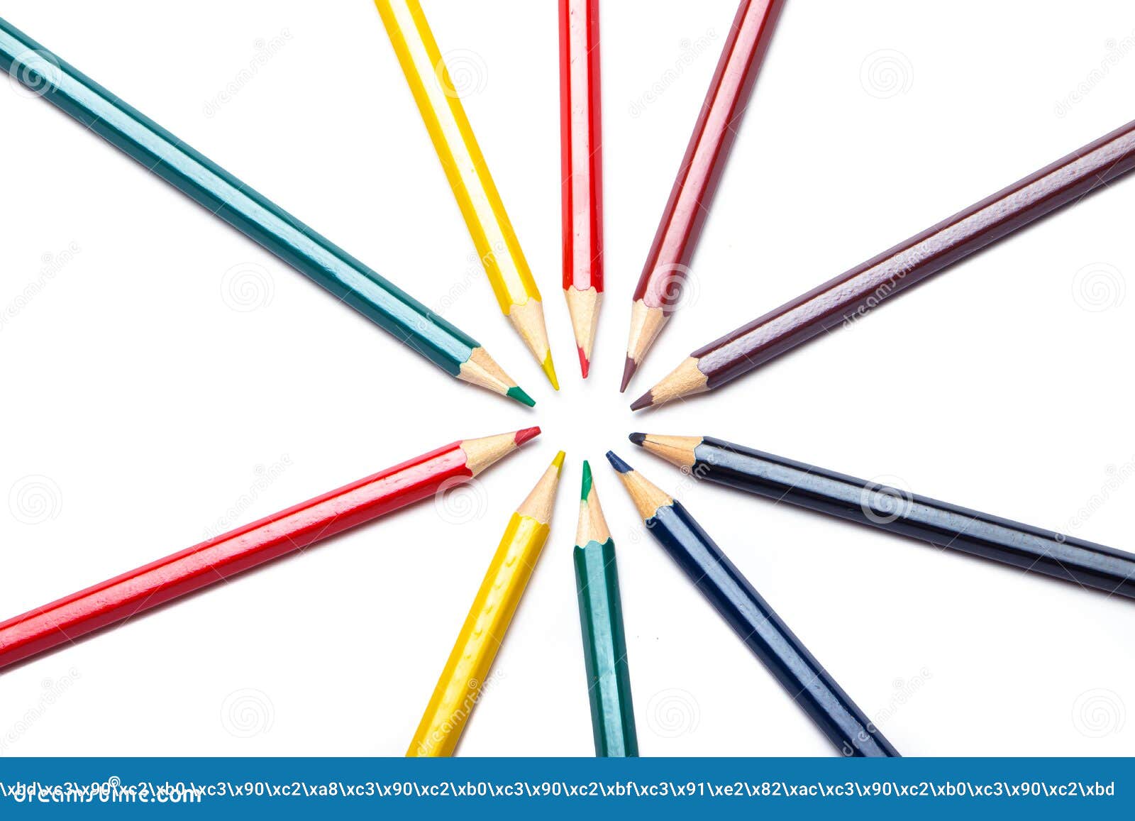 Lápices de colores para la escuela y el dibujo sobre fondo blanco.