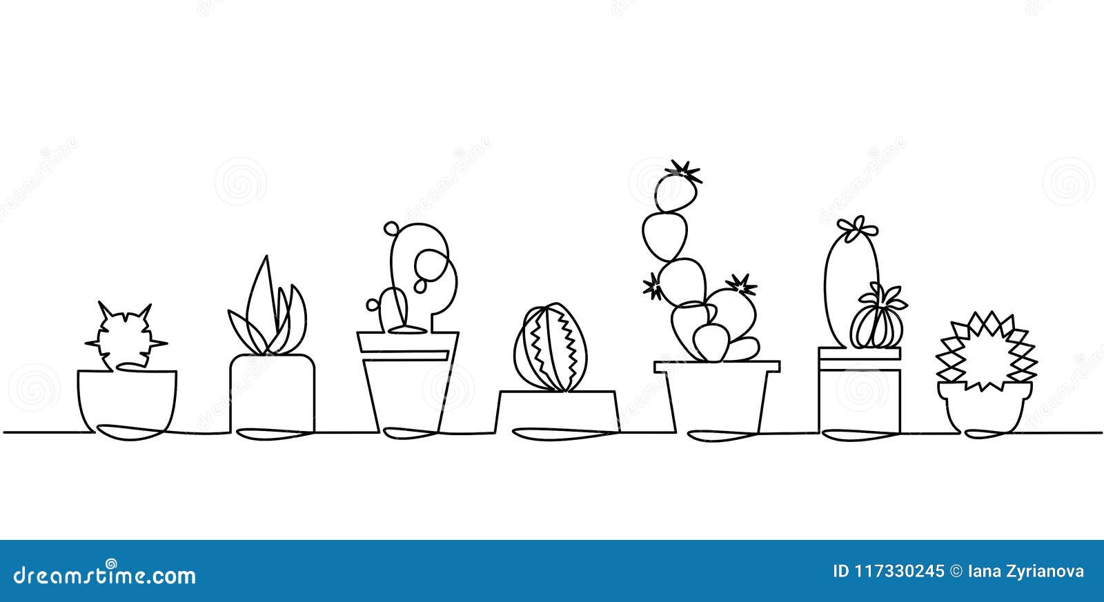 cacto simples desenhado à mão bonito. planta de casa em um clipart