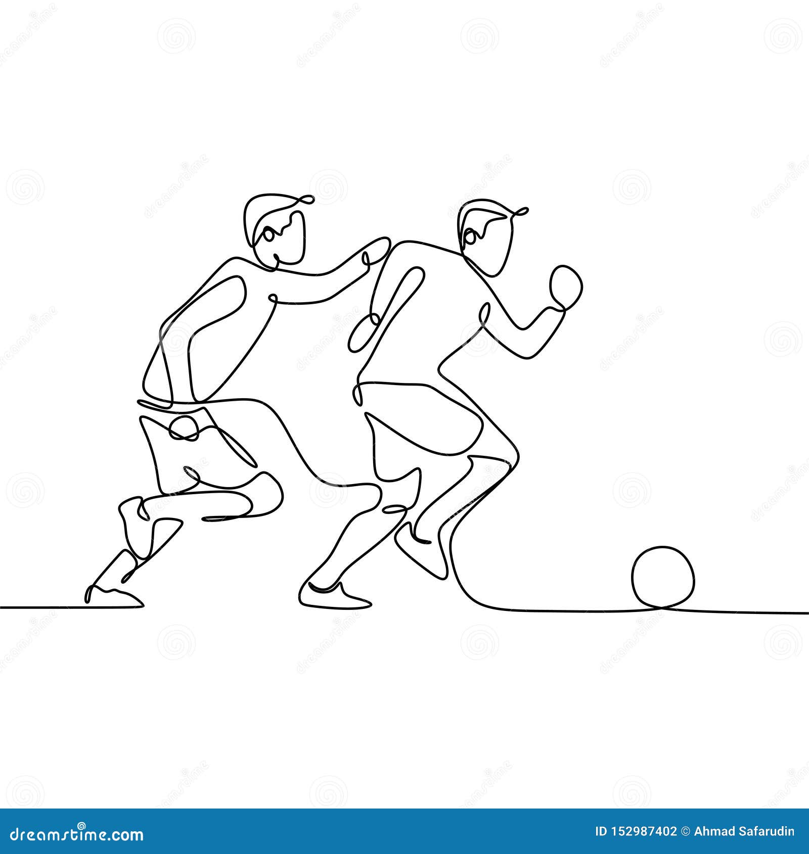 A Lápis Desenho Contínuo De Jogadores De Futebol De Corrida Do Futebol  Jogadores De Futebol Que Retrocedem O Jogo De F?sforo Do F Ilustração do  Vetor - Ilustração de ativo, ostentar: 152987473