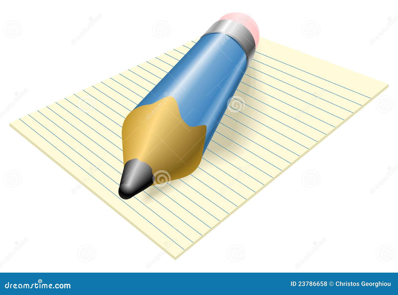 Lápiz y papel ilustración del vector. Ilustración de blanco - 23786658