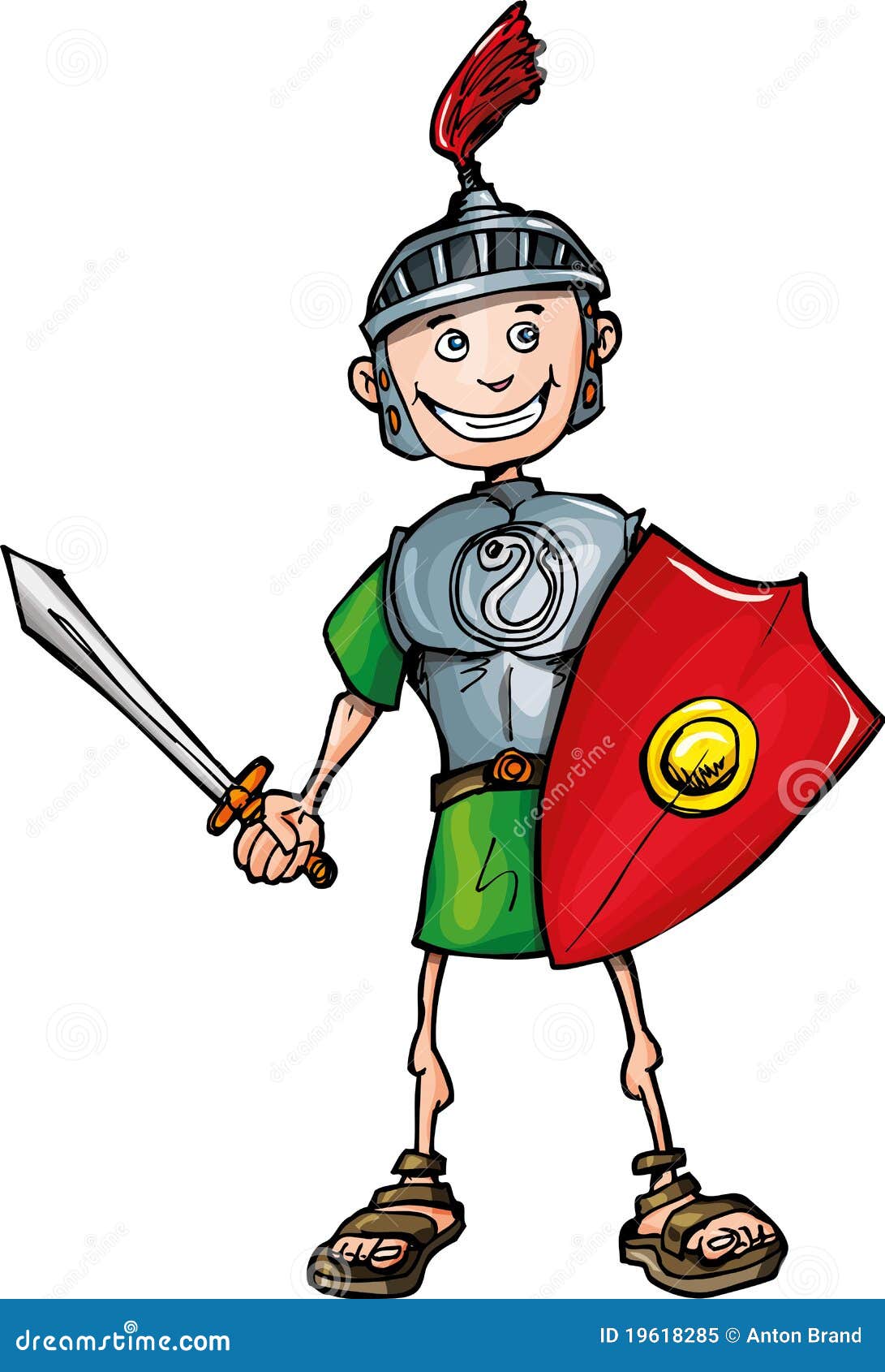 photo libre de droits légionnaire romain de dessin animé avec l épée et l écran protecteur image