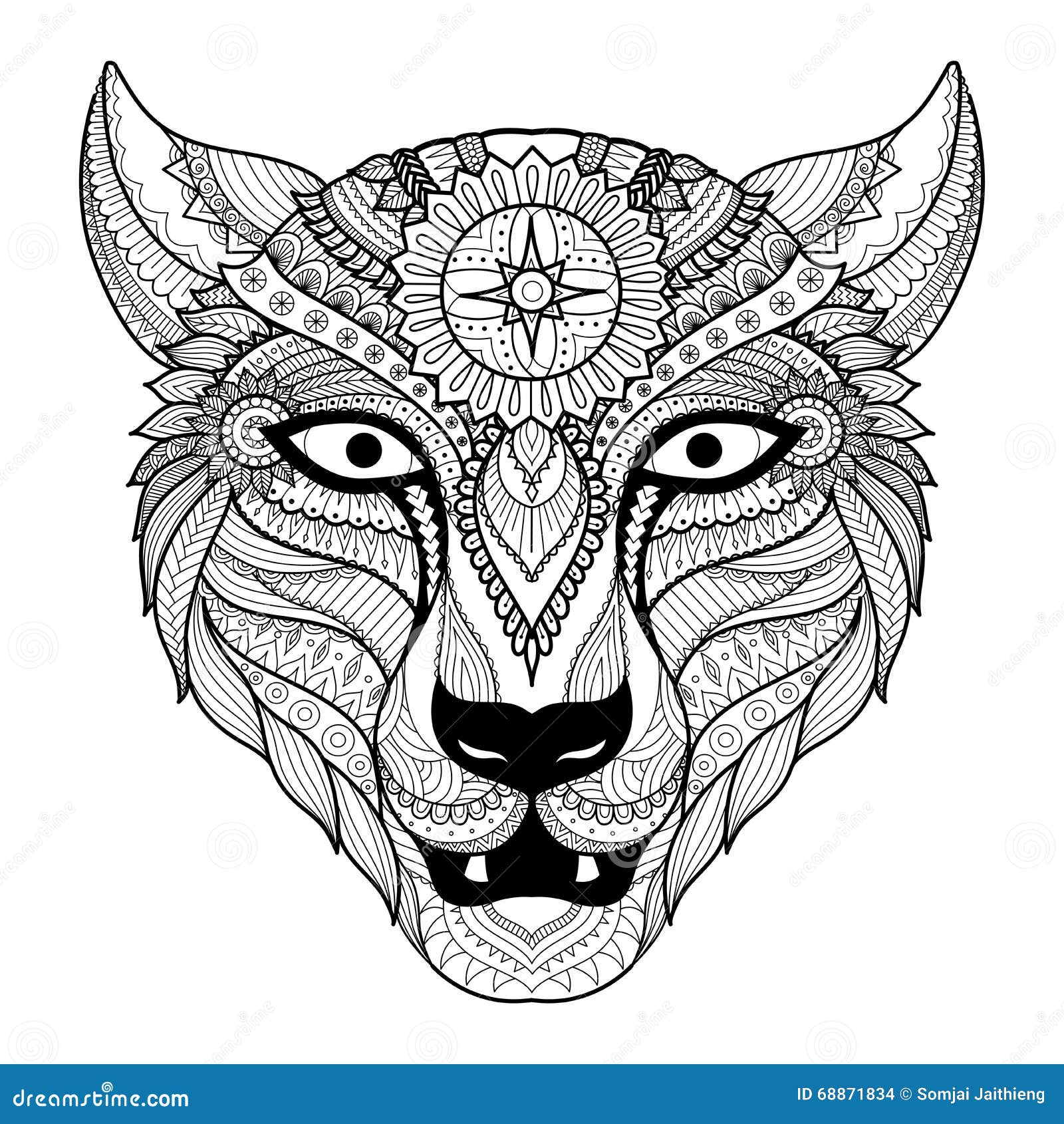 Léopard conception de schéma pour livre de coloriage pour l adulte tatouage T shirt con§oivent et ainsi de suite