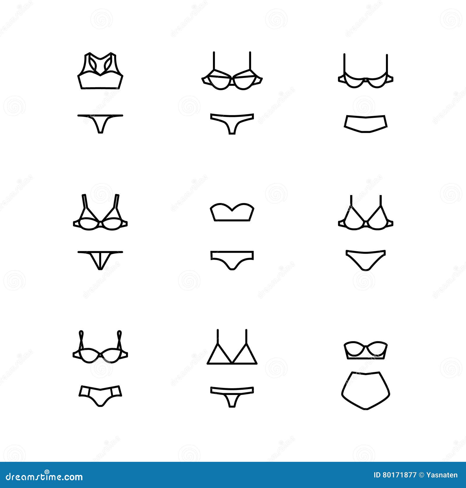 Línea Atractiva Diseños De La Ropa Interior De Las Señoras Del Vector Del Arte Ilustración del Vector - Ilustración de hembra, señora: 80171877