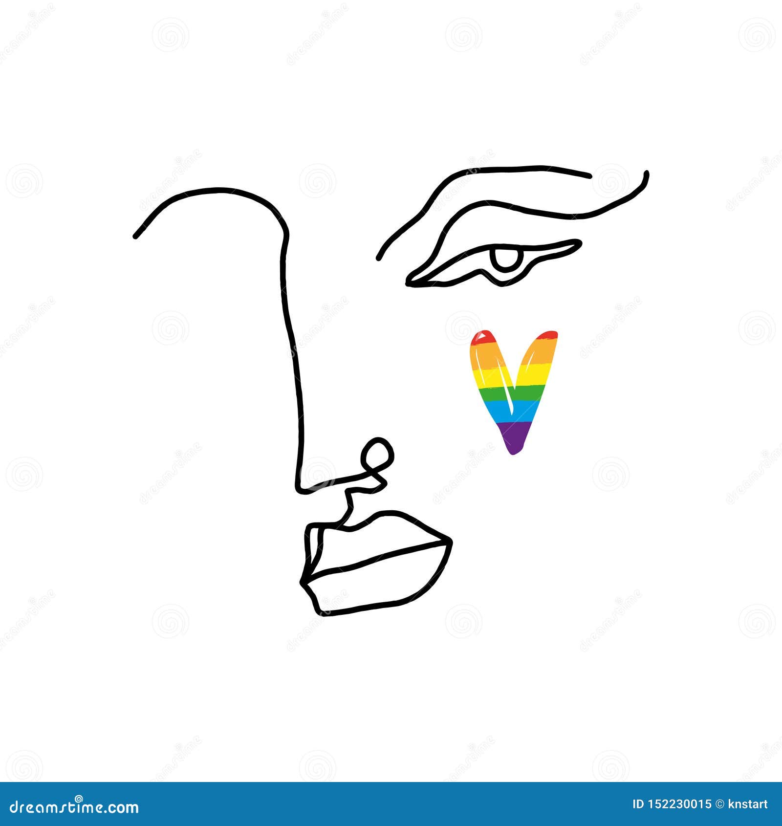 Línea De Dibujo Arte Del Rostro Humano De La Mano En Estilo Del Cubismo Con  La Bandera De LGBT Concepto Bisexual Gay Lesbiano Del Stock de ilustración  - Ilustración de inconformista, lesbiana: