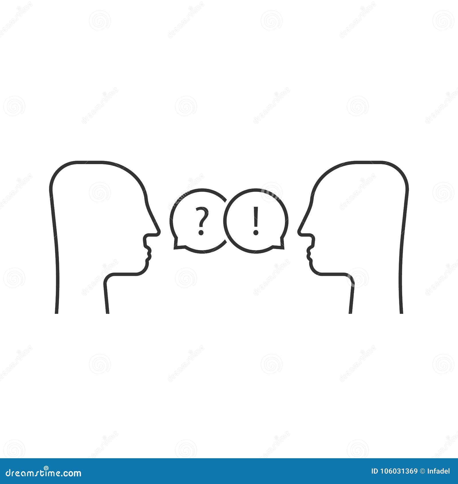 Línea Fina Diálogo Entre Dos Personas Ilustración del Vector - Ilustración  de gente, lenguaje: 106031369