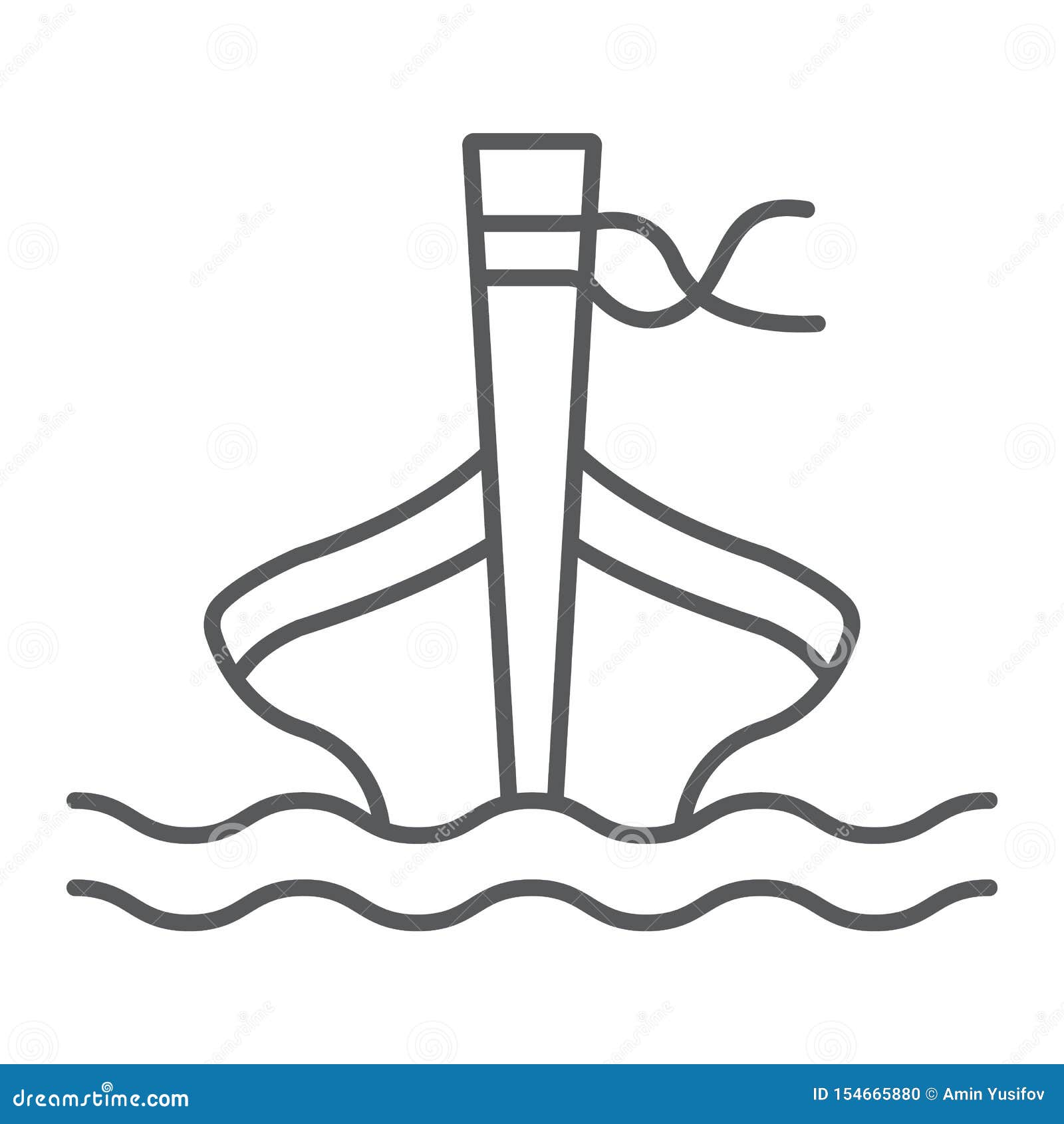 Línea Fina Icono Del Barco De La Cola Larga, Ovejas Y Mar, Muestra Del  Barco Del Tai, Gráficos De Vector, Un Modelo Linear En Un Ilustración del  Vector - Ilustración de vacaciones,