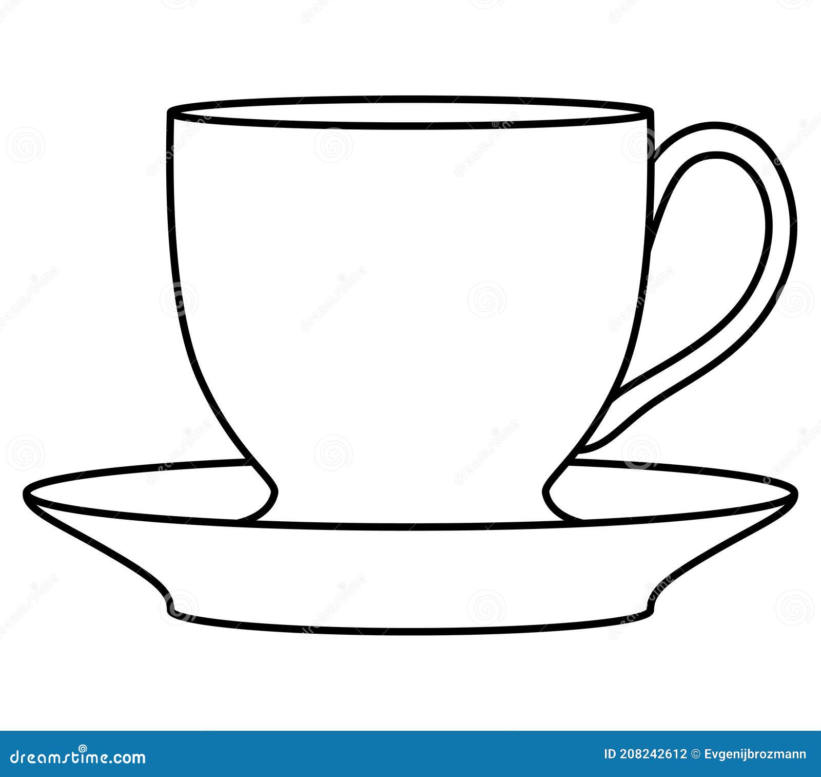 Taza de té dibujos animados vector ilustración té plano icono contorno