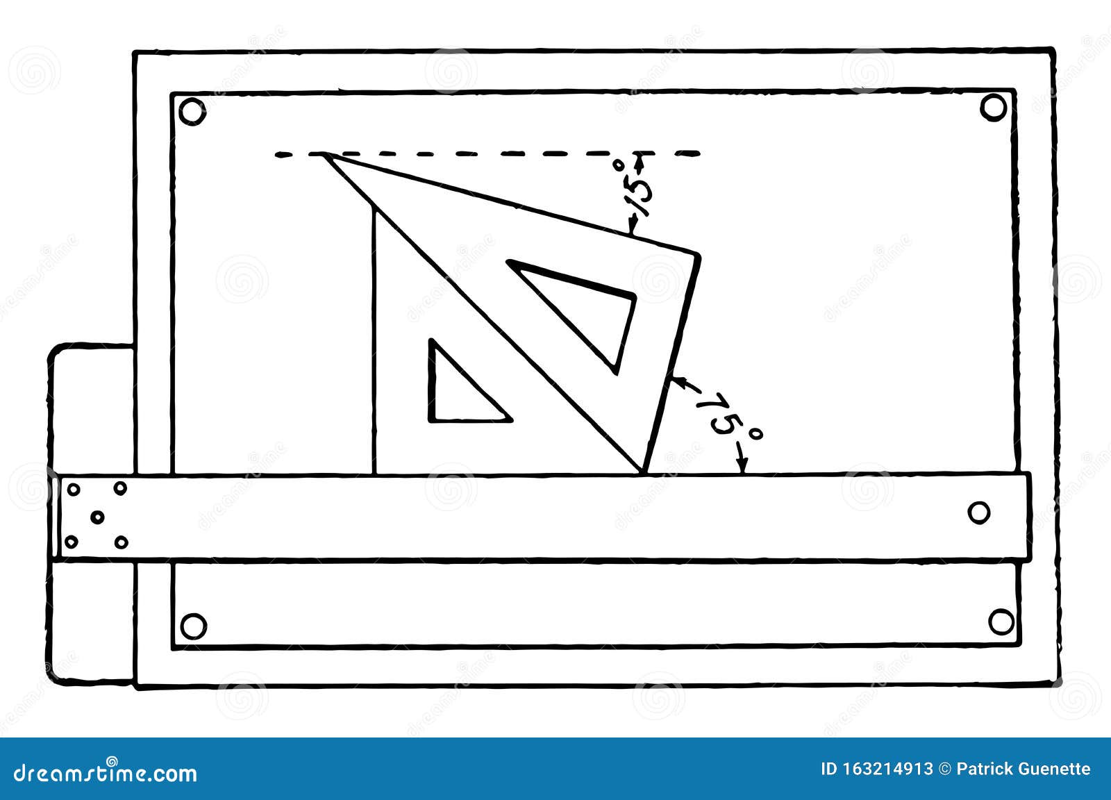 Lineas De Dibujo En Un Angulo De 15 Y 75 Pares De Cuadrados De Conjunto Grabado Vintage Ilustracion Del Vector Ilustracion De Arco Centro