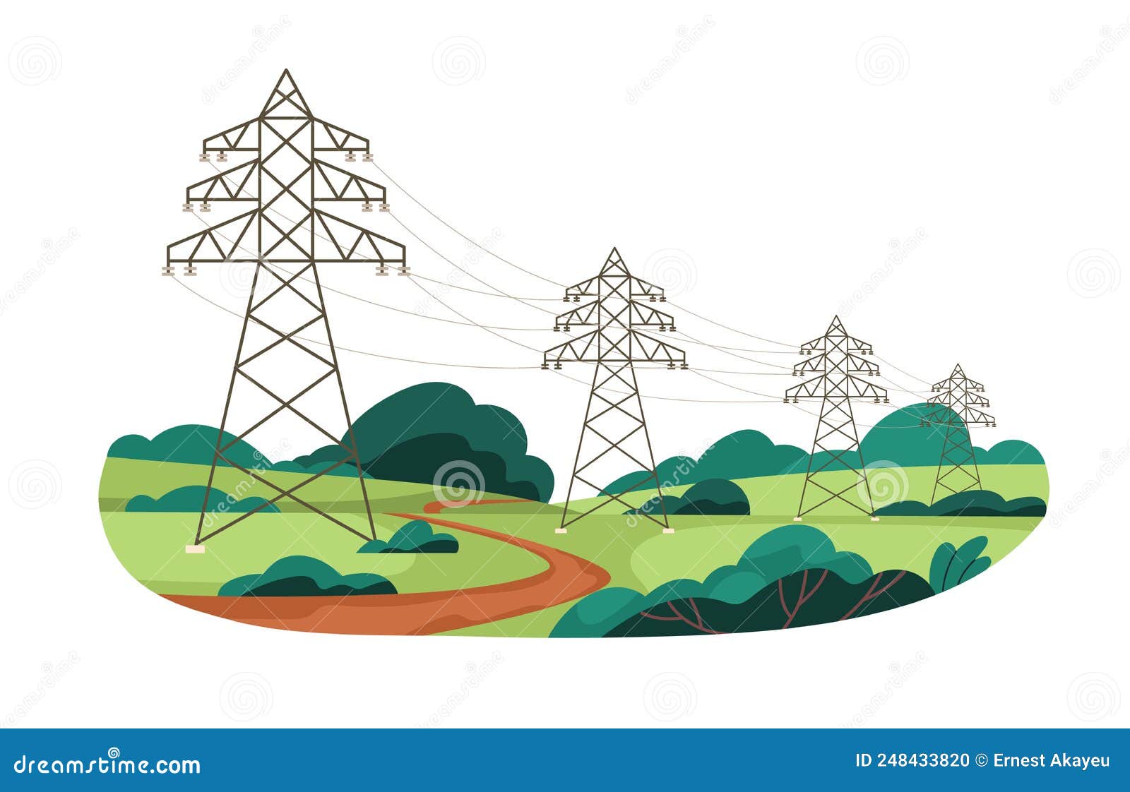 Líneas Eléctricas Con Cables De Alta Tensión Y Torres De Transmisión ...