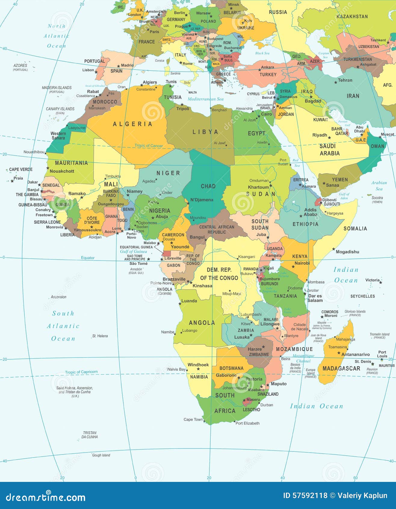 L'Afrique - Carte - Illustration Illustration de Vecteur ...