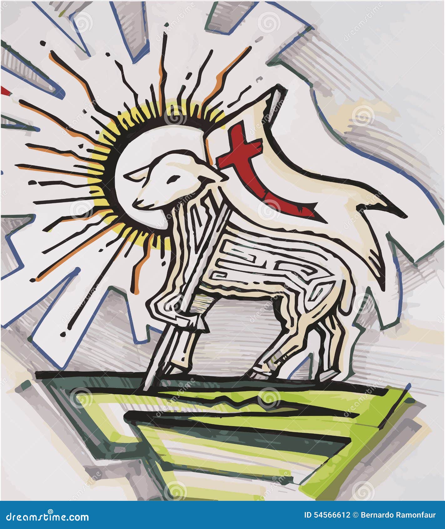 L'agneau de Dieu illustration de vecteur. Illustration du agneau 54566612