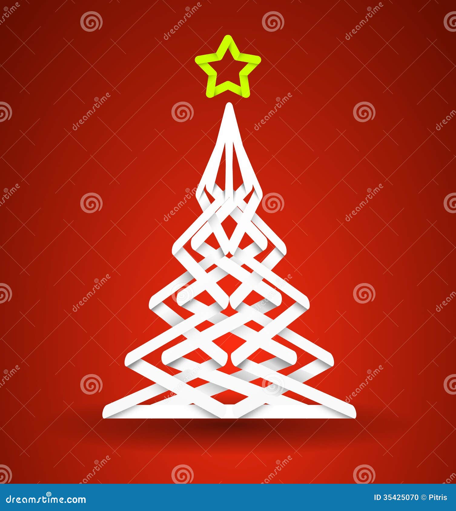 Stelle Natale Carta.L Albero Di Natale Con La Stella Ha Fatto Le Strisce Di Carta Illustrazione Vettoriale Illustrazione Di Celebri Originale 35425070