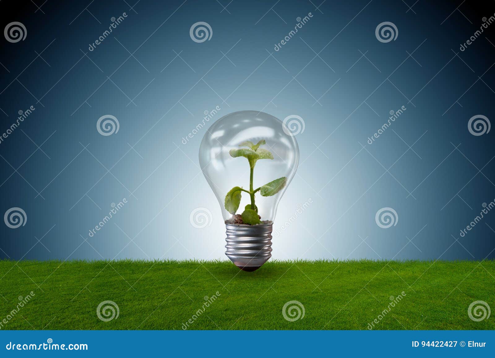 L'ampoule Dans Le Concept Vert D'environnement Rendu 3d Illustration