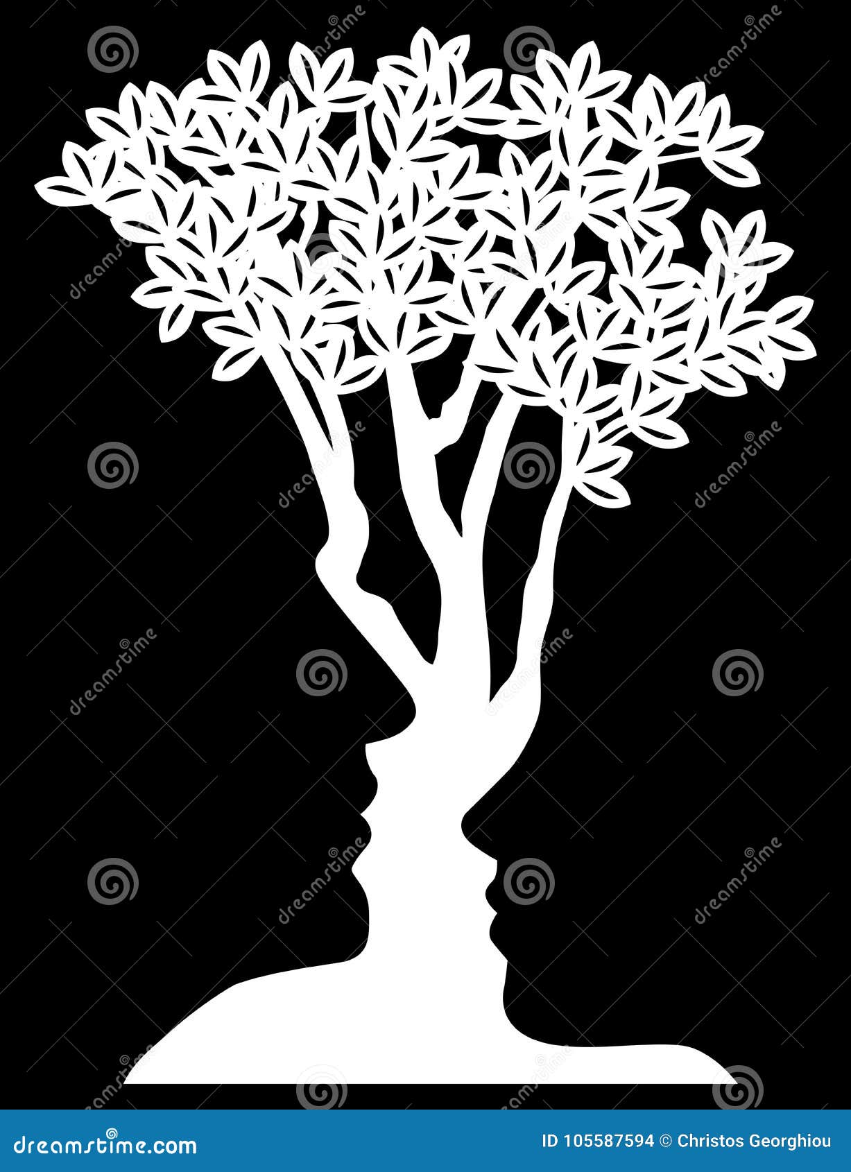 Dessin Illusion D optique Visage L'arbre D'illusion Optique Fait Face Au Concept Illustration de Vecteur - Illustration du consultation, homme: 105587594