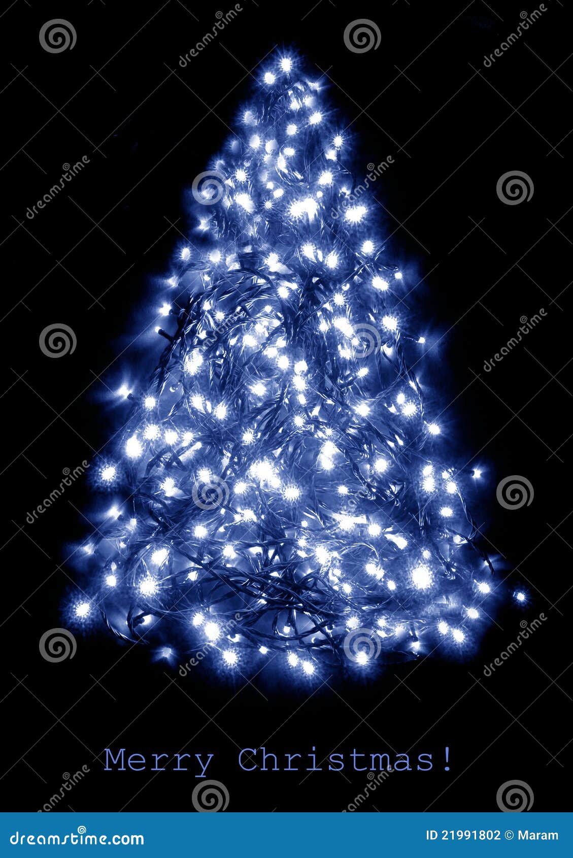 Albero Di Natale Azzurro E Argento L'azzurro Illumina L'albero Di Natale Fotografia Stock - Immagine di