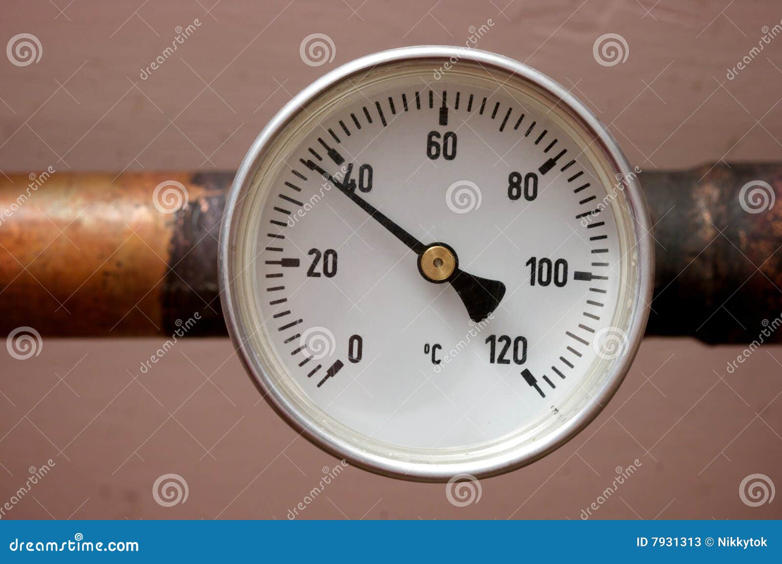 L'eau De Thermomètre De Chauffage Image stock - Image du