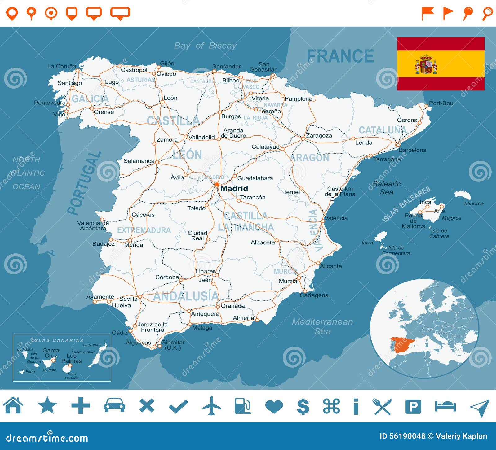L'Espagne - Carte