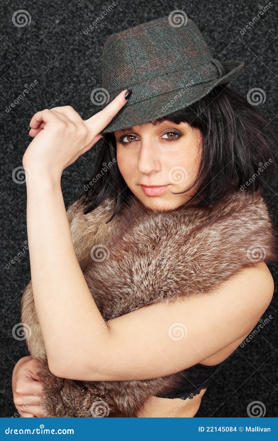 L girl in hat stock photo. Image of luxury, eyes, fashion 22145084