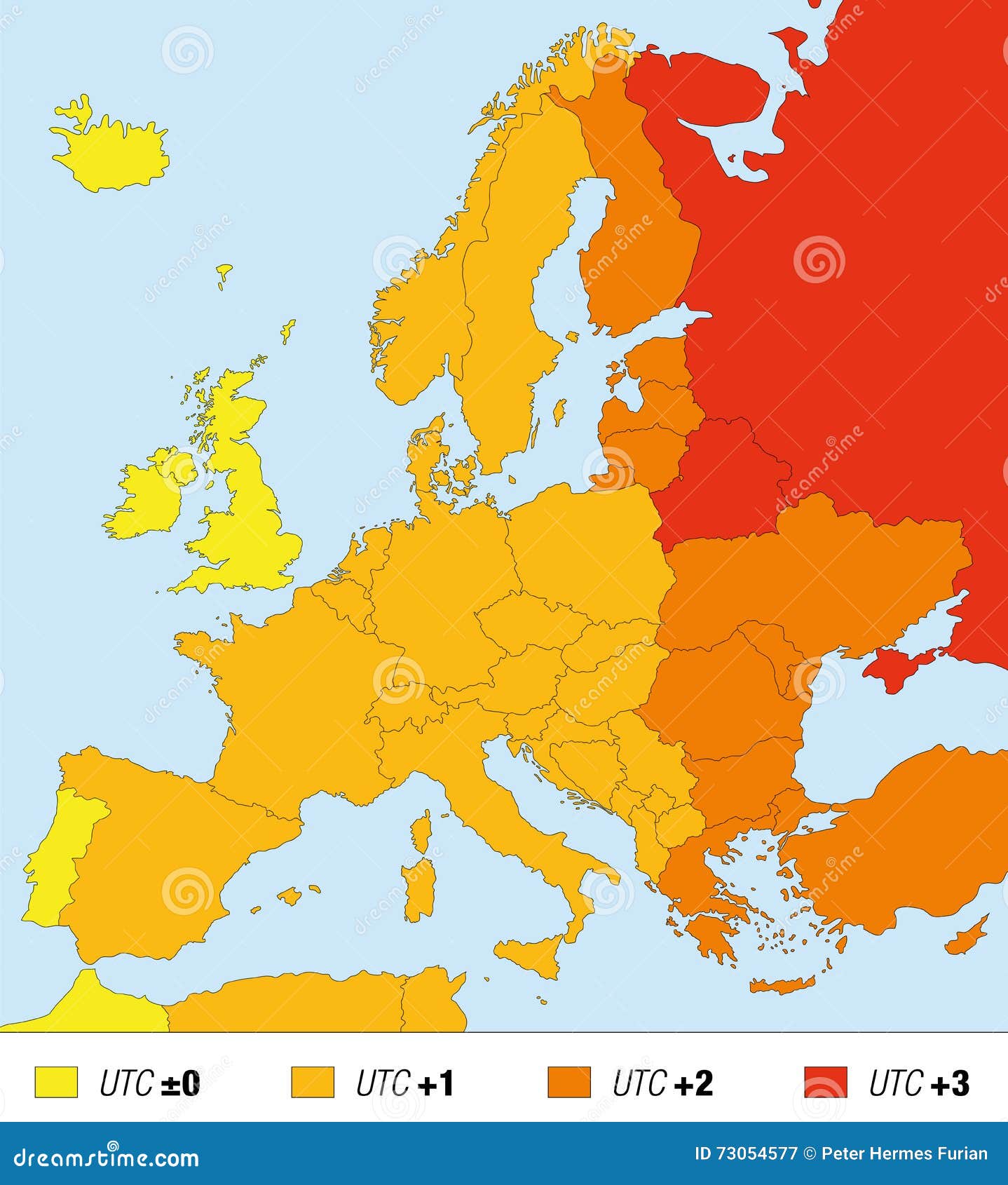 Lheure Dhiver Répartit En Zones Leurope Illustration De