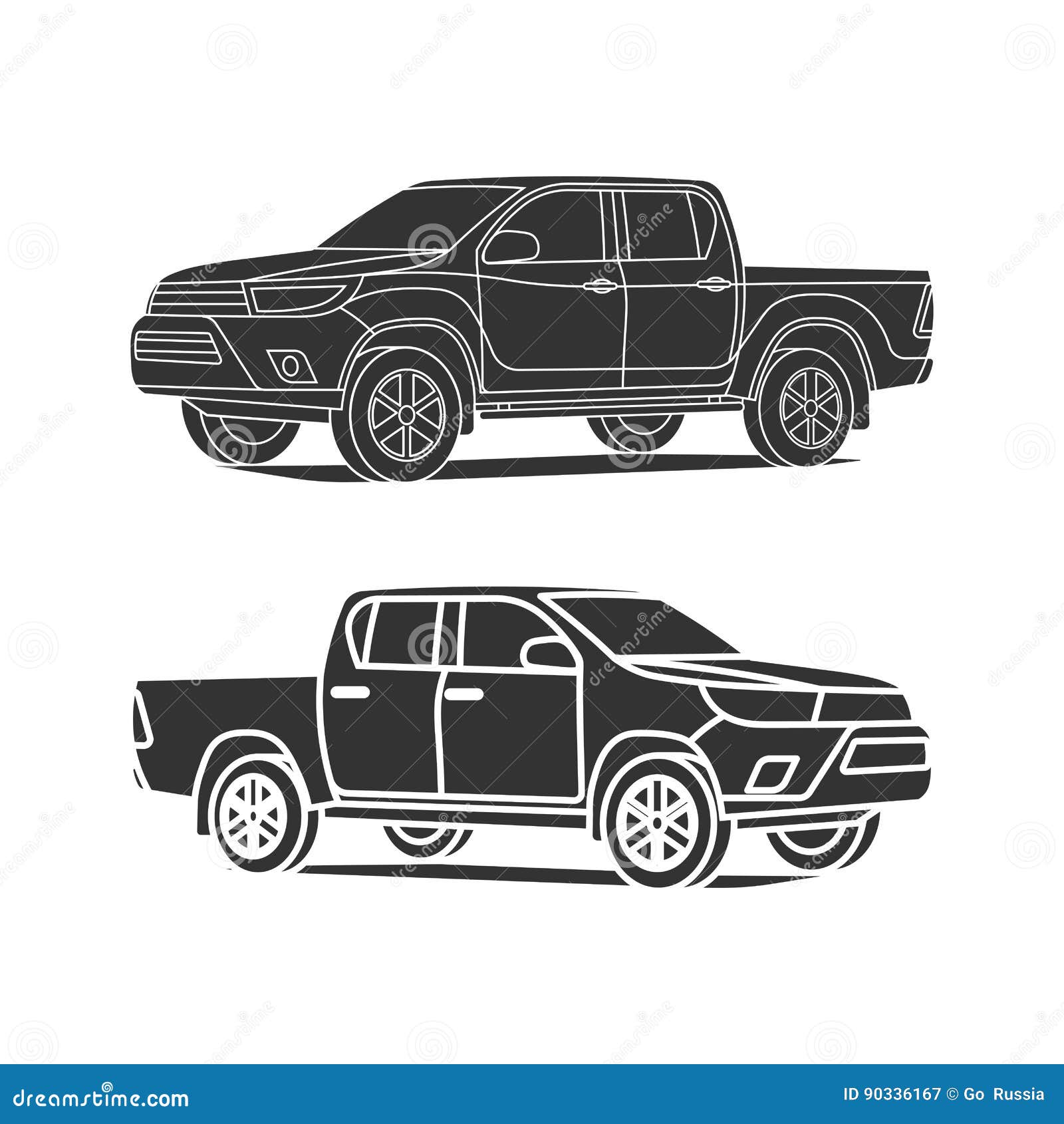 élingue et amortisseur pour couvercle de camion pick-up 13479709 Photo de  stock chez Vecteezy