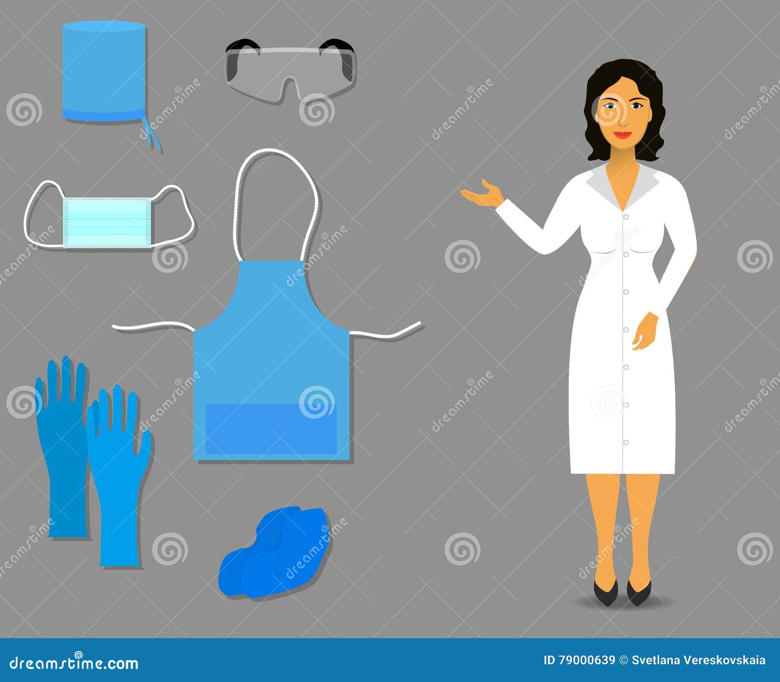 L'infermiere Mostra L'abbigliamento E Gli Accessori Medici Per Lavoro  Illustrazione Vettoriale - Illustrazione di protezione, vista: 79000639