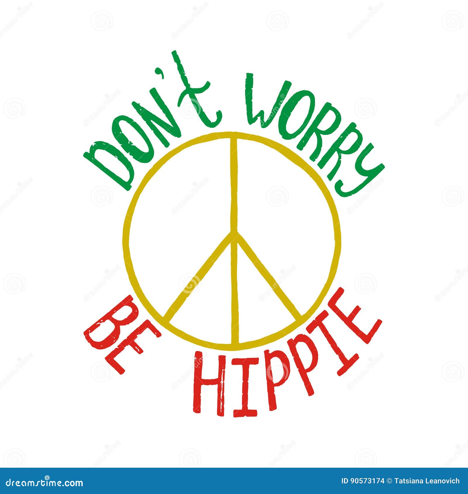L Inquietude Du T De Don Soit Hippie Citation Inspiree Au Sujet De Paix Illustration De Vecteur Illustration Du Main Pouvoir