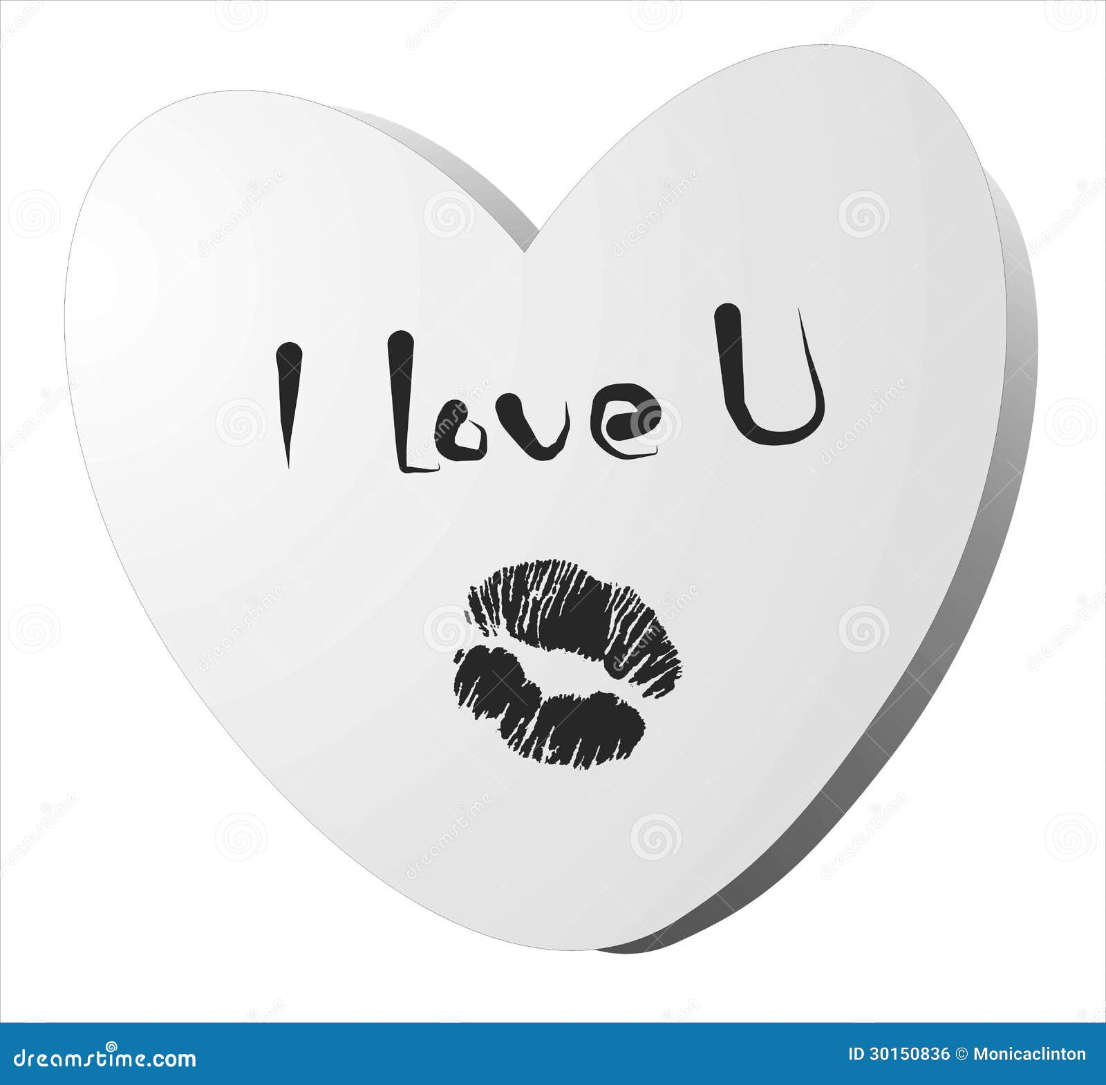 I love you note with kiss stock illustration. Illustration of ...