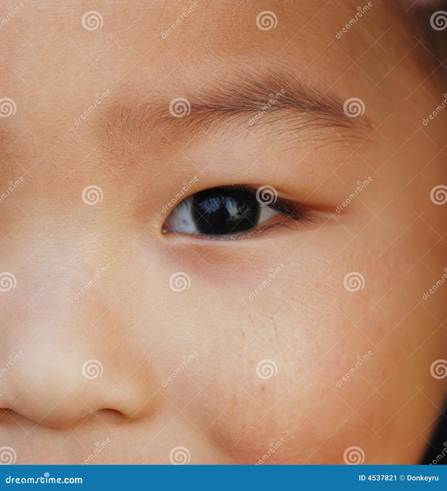 L'oeil d'un garçon chinois image stock. Image du beau - 4537821