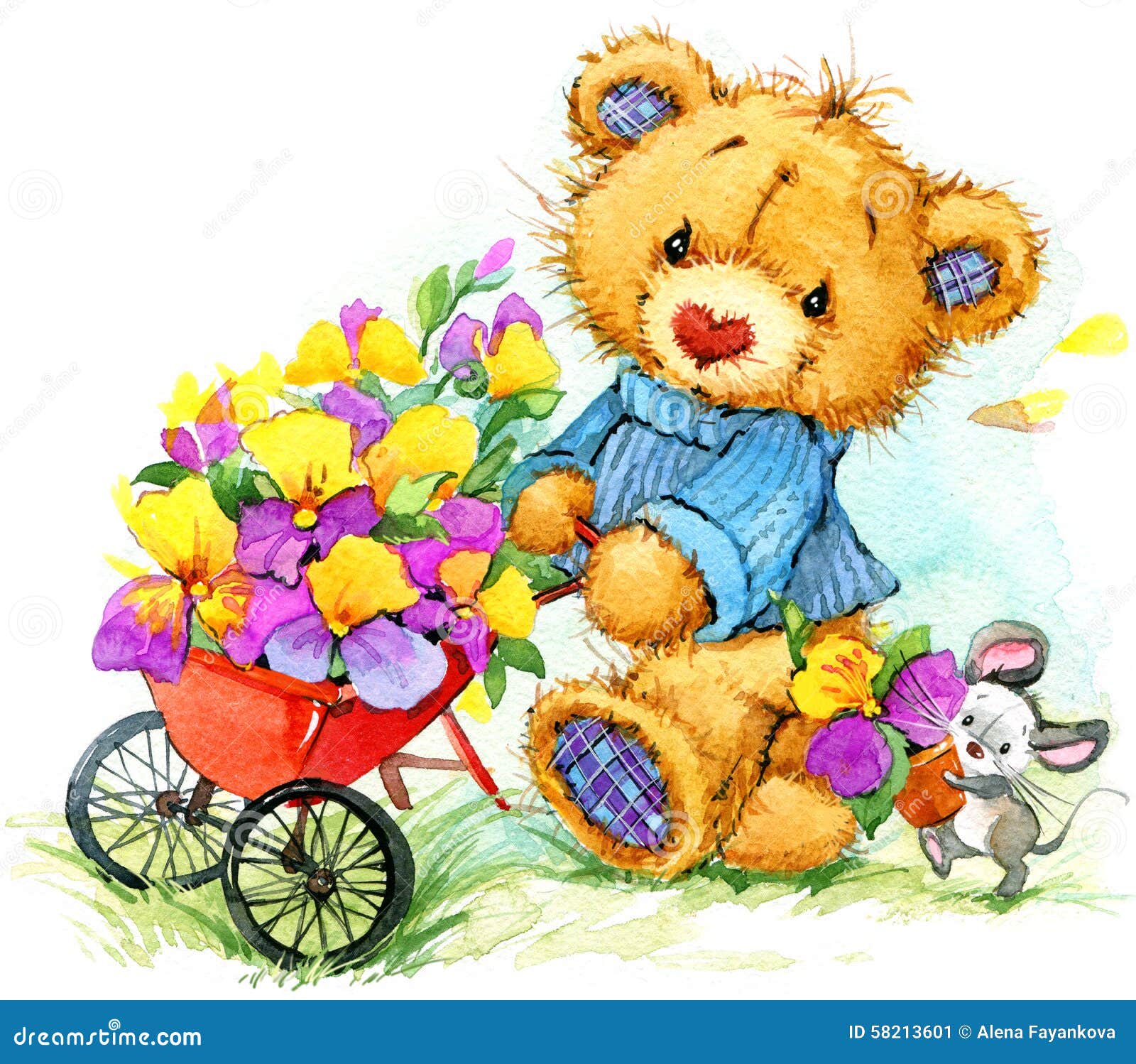 Les  Nounours  - Page 31 L-ours-de-nounours-vend-des-graines-des-fleurs-de-jardin-watercolor-58213601