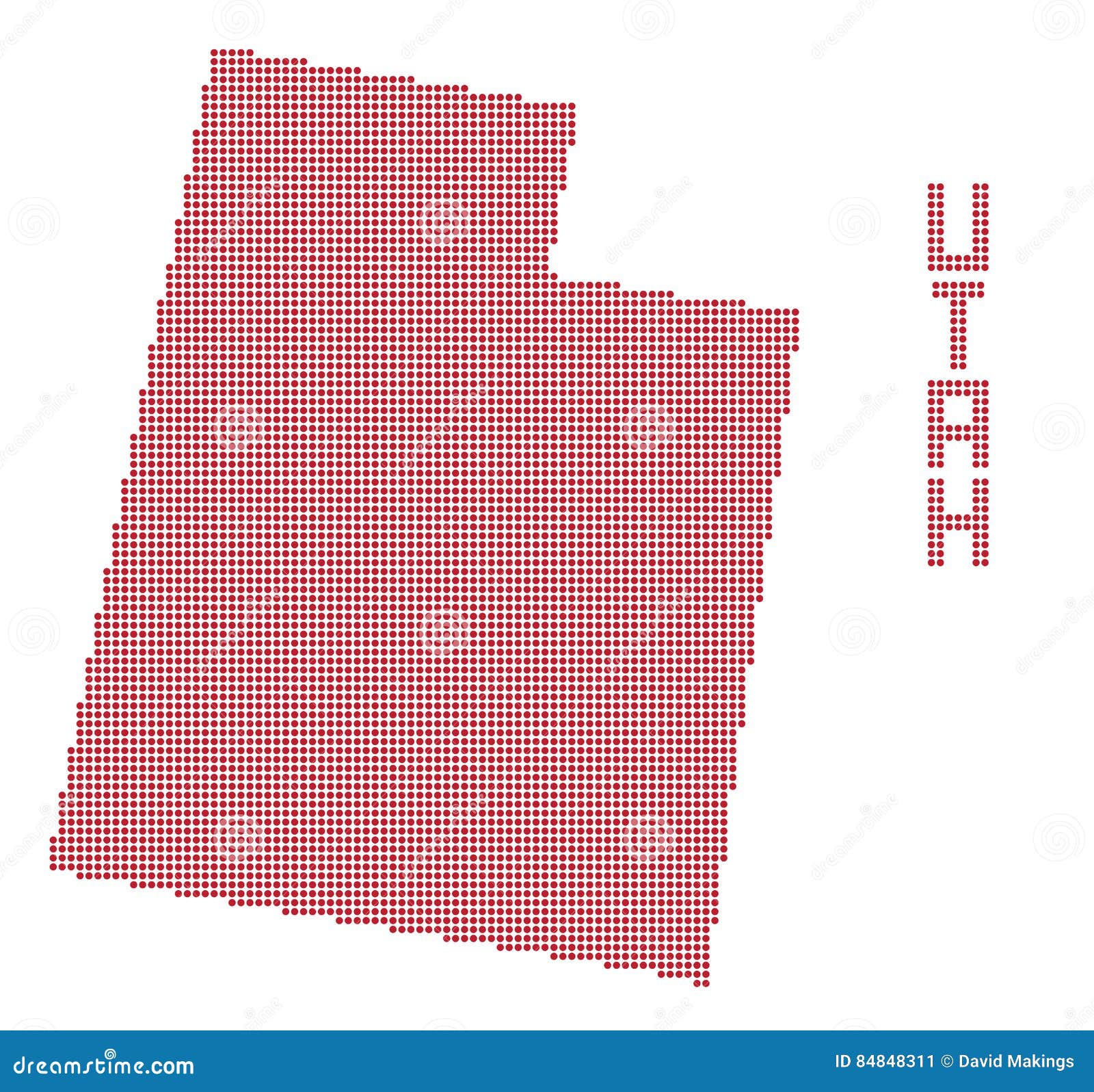 L'Utah Dot Map illustration stock. Illustration du rouge 84848311
