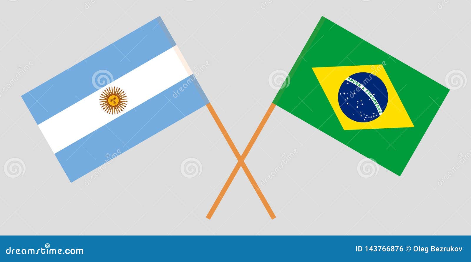 La Argentina Y El Brasil Las Banderas Argentinas Y Brasileñas Colores  Oficiales Proporción Correcta Vector Ilustración del Vector - Ilustración de  imagen, brasil: 143766876