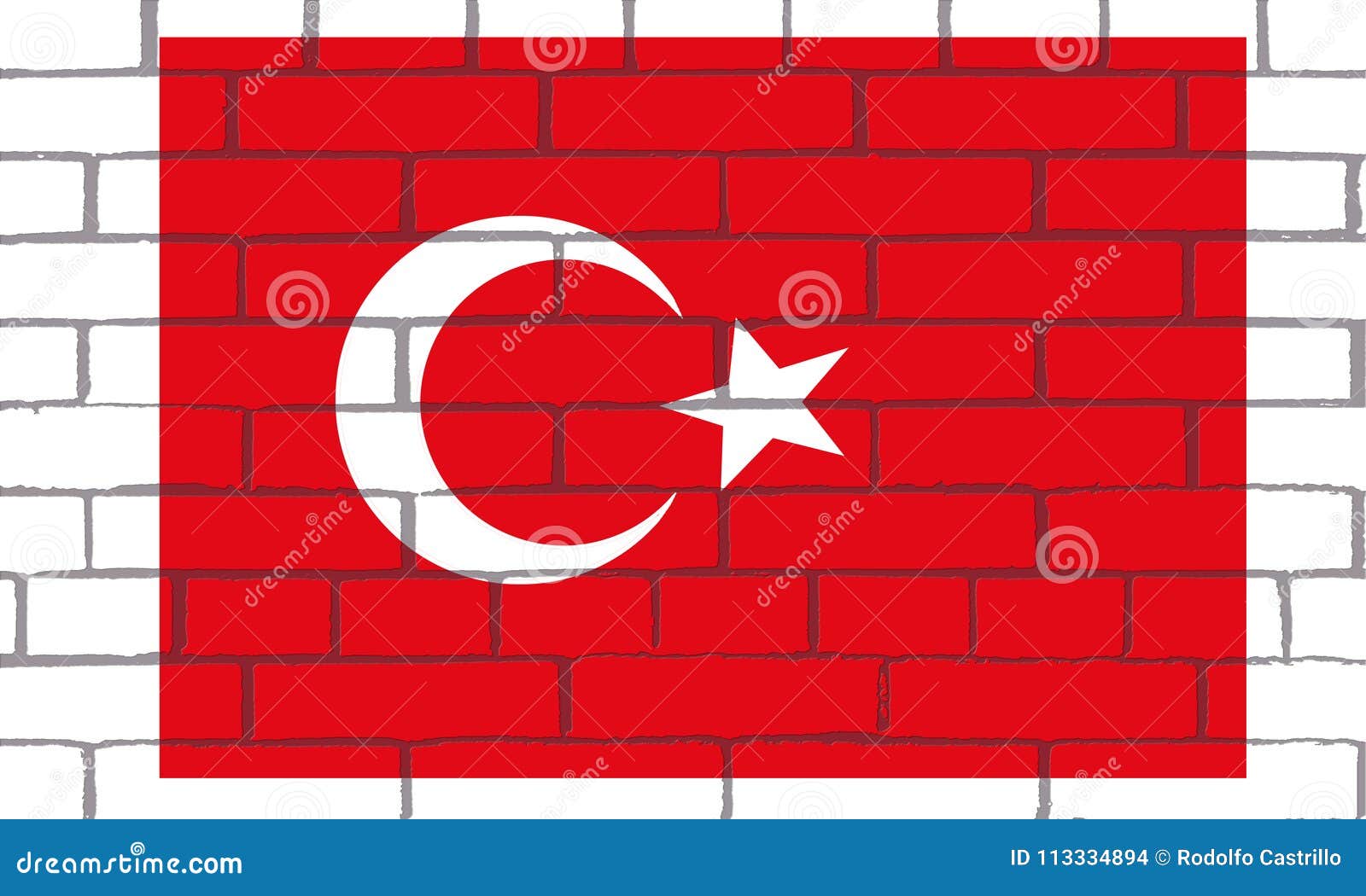 la bandera de turquÃÂ­a en ladrillos