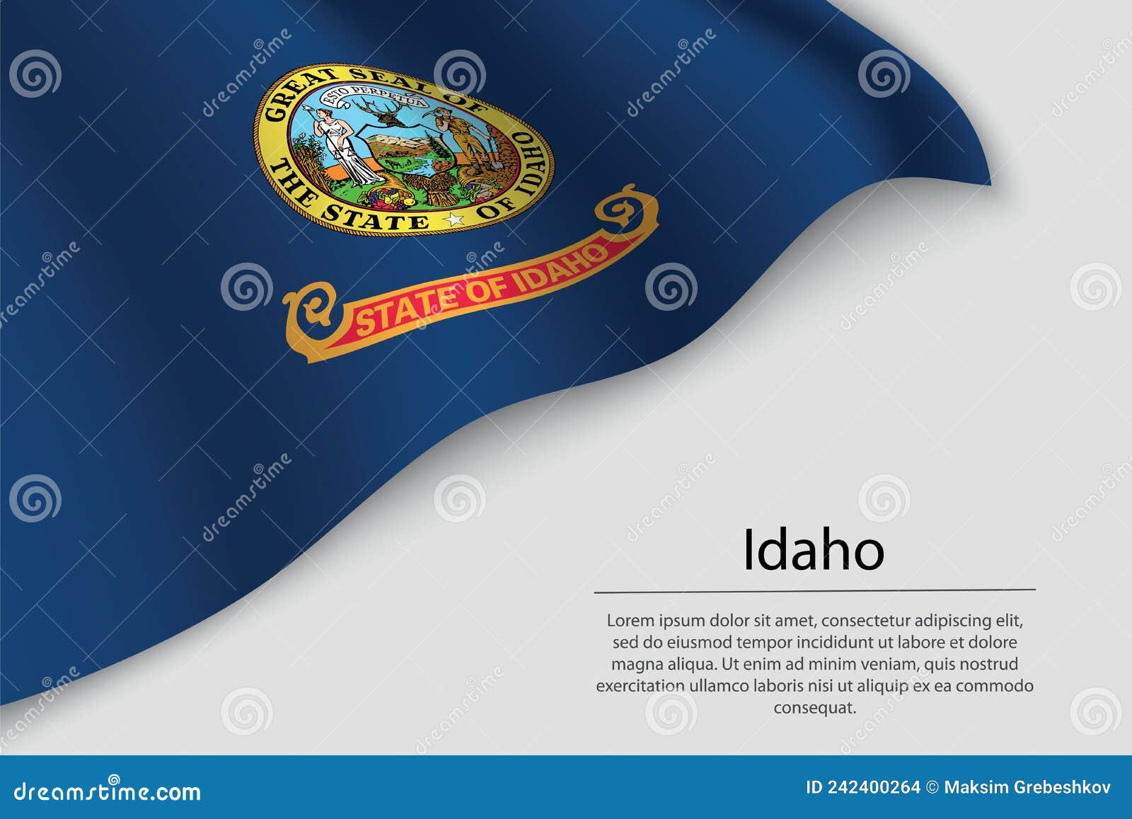 La Bandera Ondular De Idaho Es Un Estado De Estados Unidos Ilustración