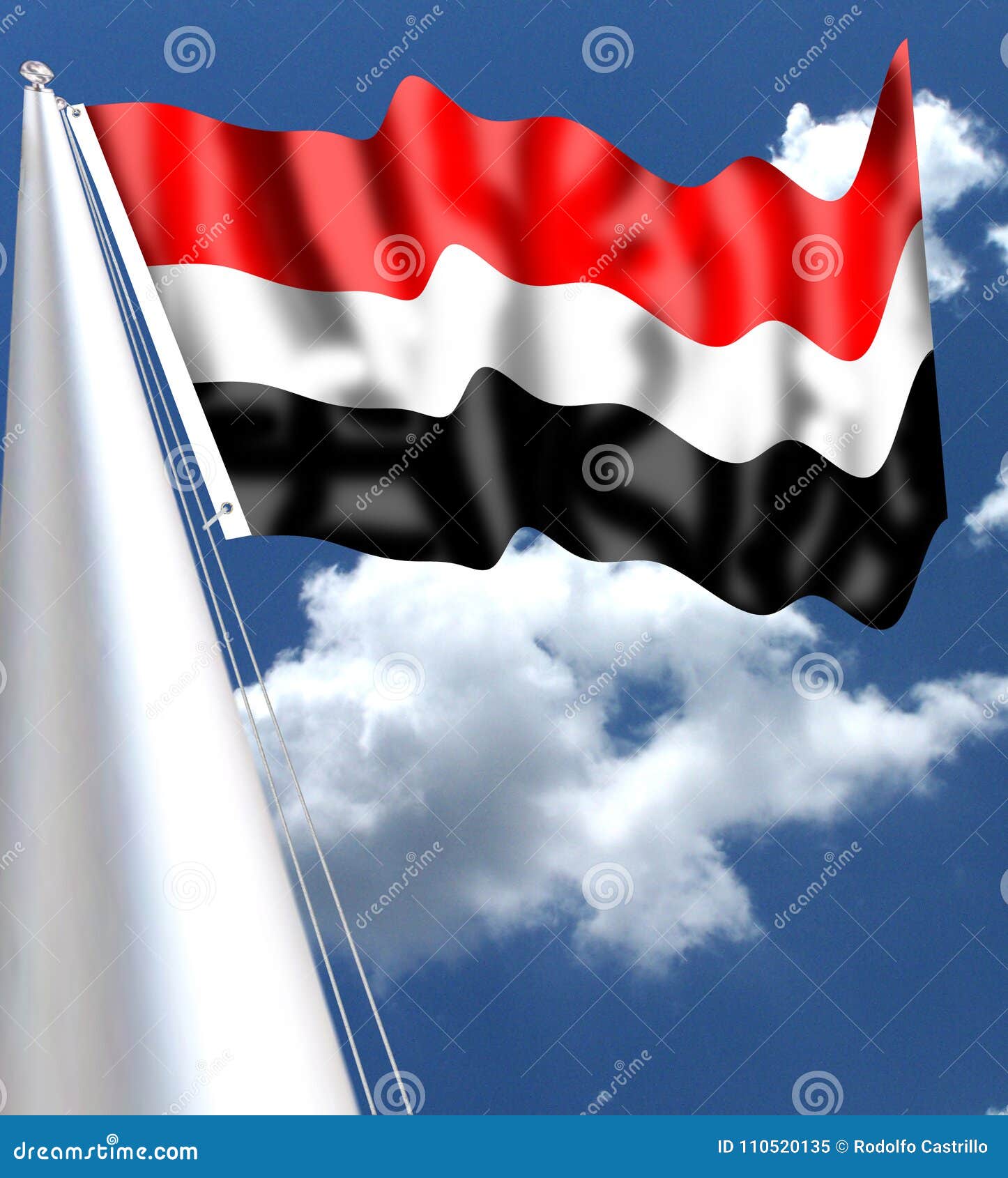 La Bandiera Dell Arabo Dell Yemen U Del U Di O Il Del Usu U Di O U E Stato Adottato Il 22 Maggio 1990 Il Giorno Che L Y Illustrazione Di Stock