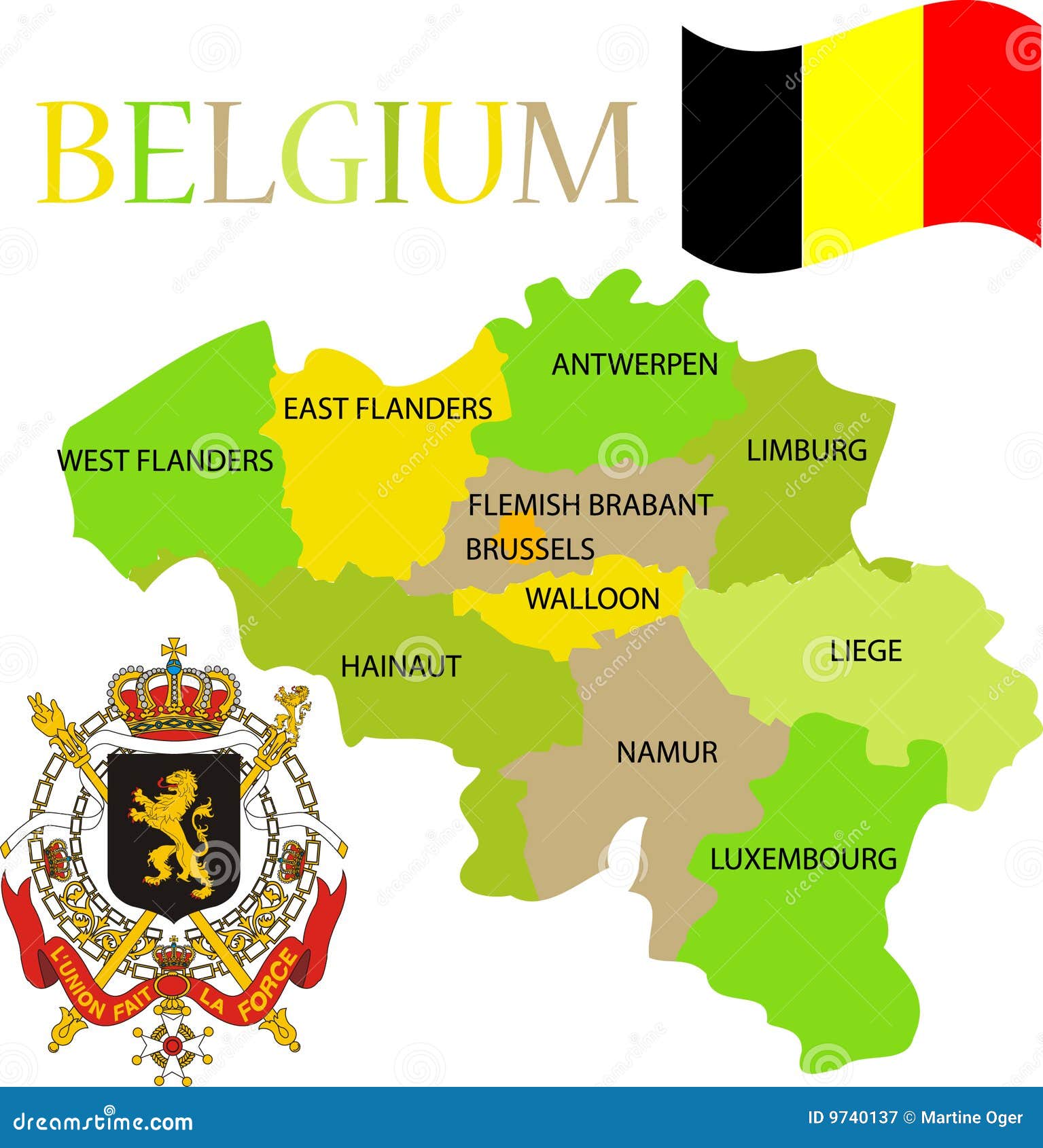 La Belgique Ses Provinces De Carte Illustration de Vecteur ...