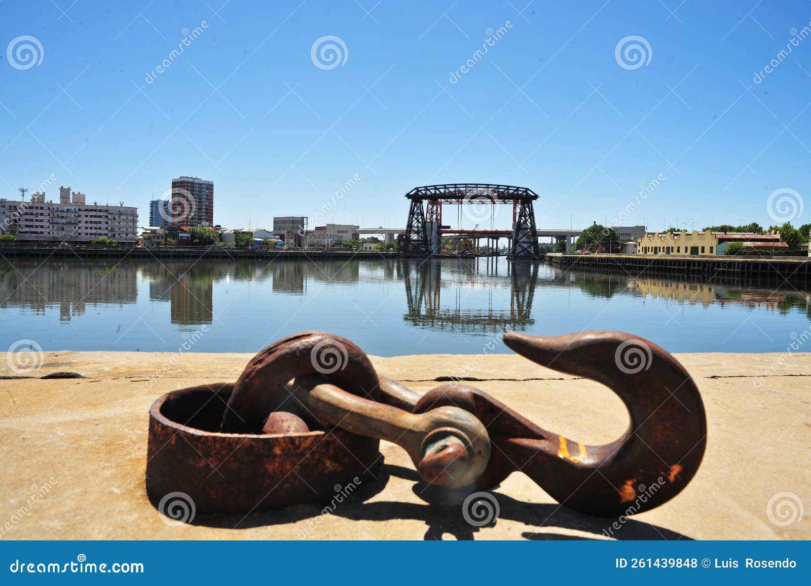 buenos aires argentina -old nicolas avellaneda steel bridge across riachuelo in la boca, buenos aires argentina.