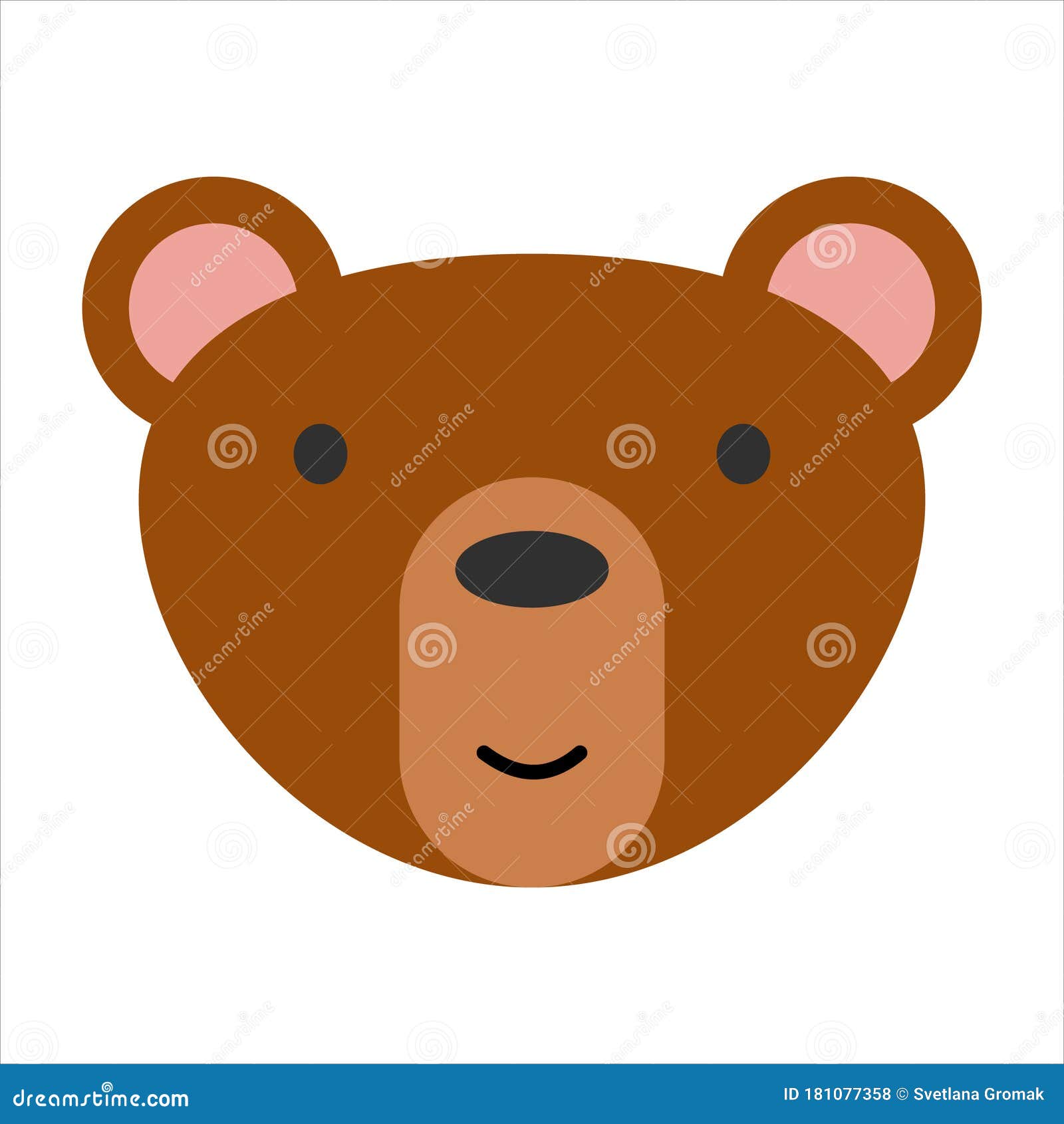 la cabeza de un animal de dibujos animados. cabeza de oso dibujo de  contorno lindo oso