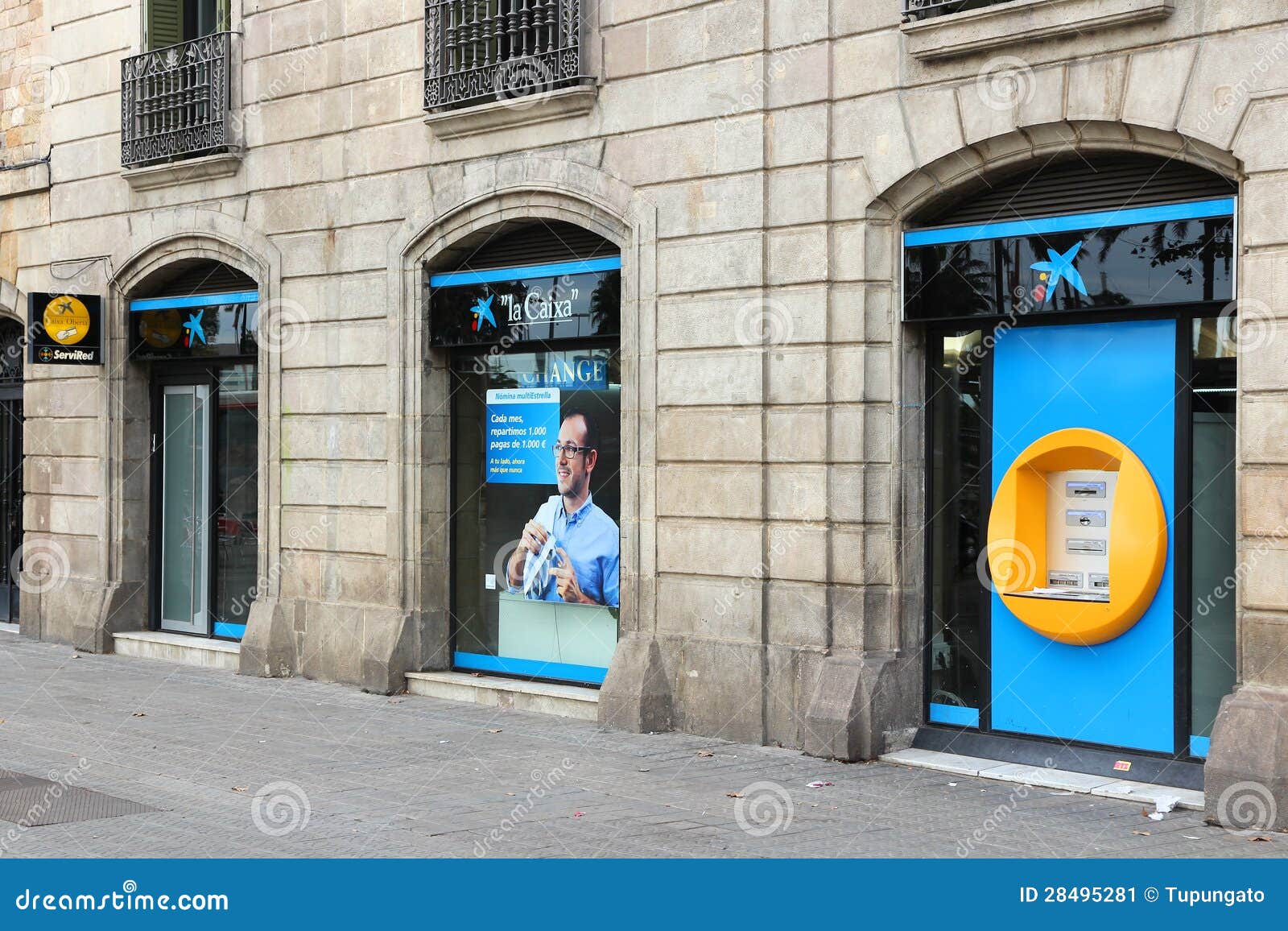 BARCELONA, SPAIN - NOVEMBER 6: La Caixa bank on November 6, 2012 in Barcelona, Spain. La Caixa is Europe s leading savings bank with 6,500 branches and 13 million customers.