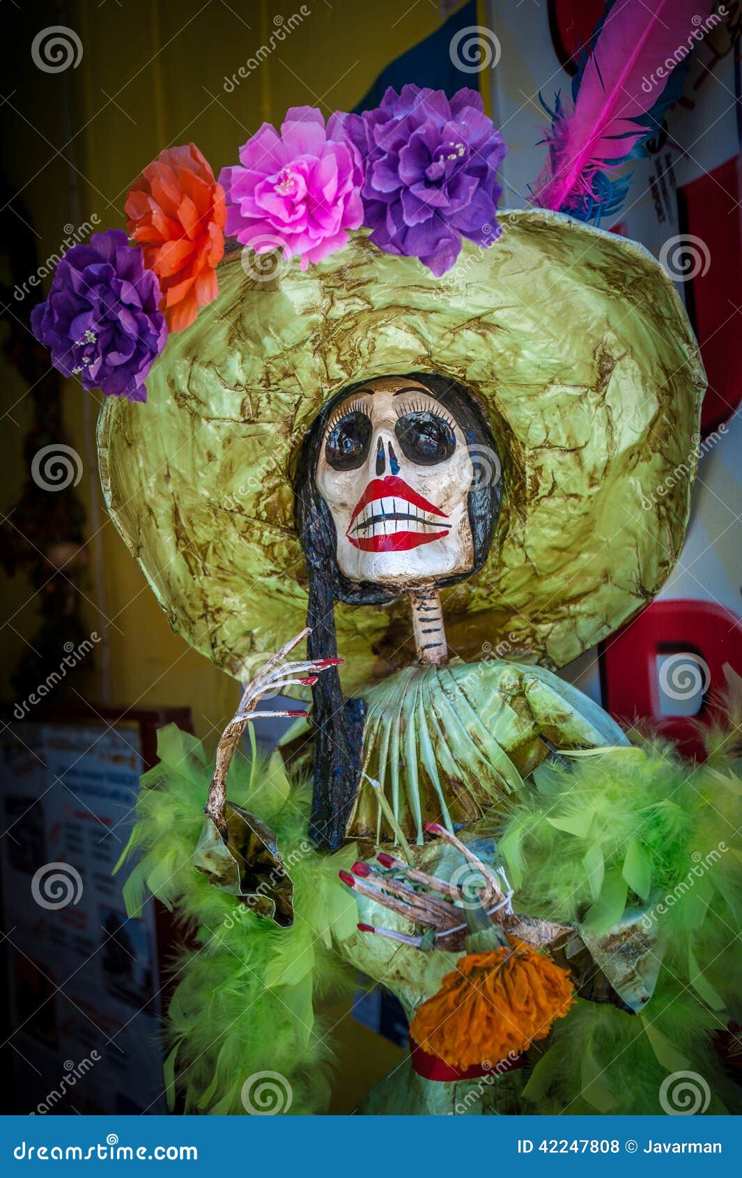 la calavera catrina, traditional personage of mexican day of the