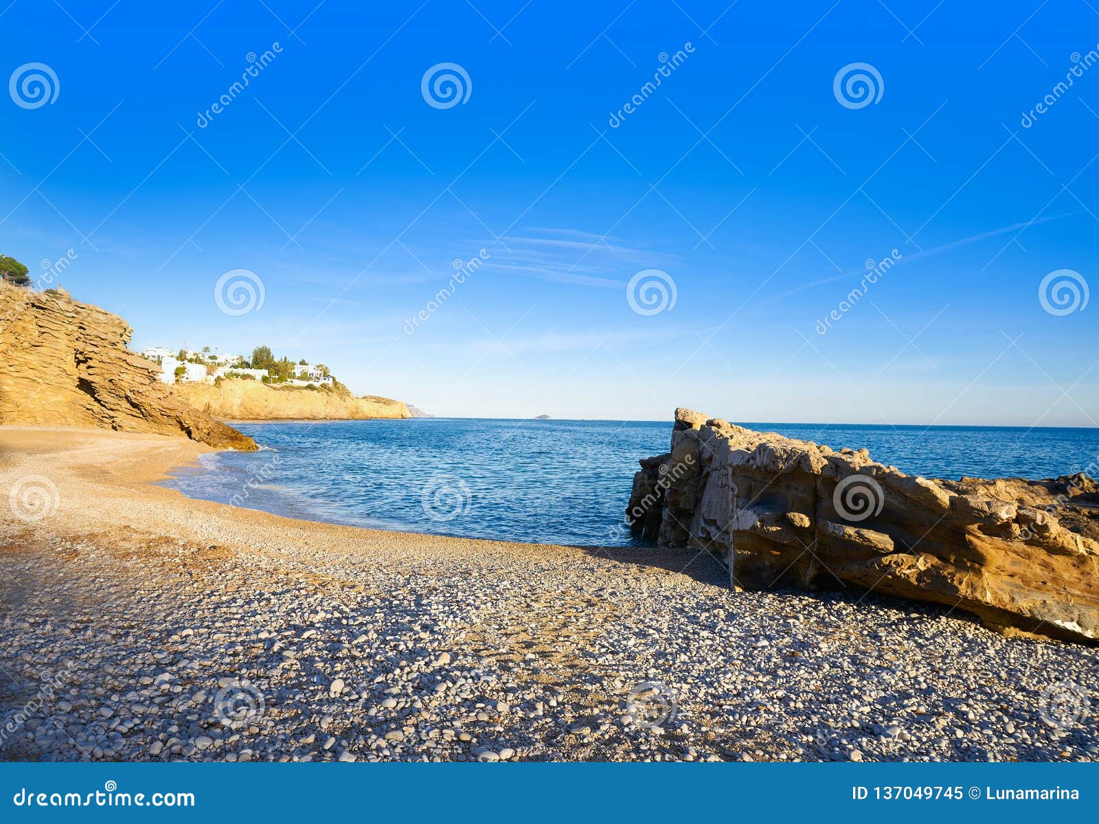 la caleta beach playa in villajoyosa of alicante