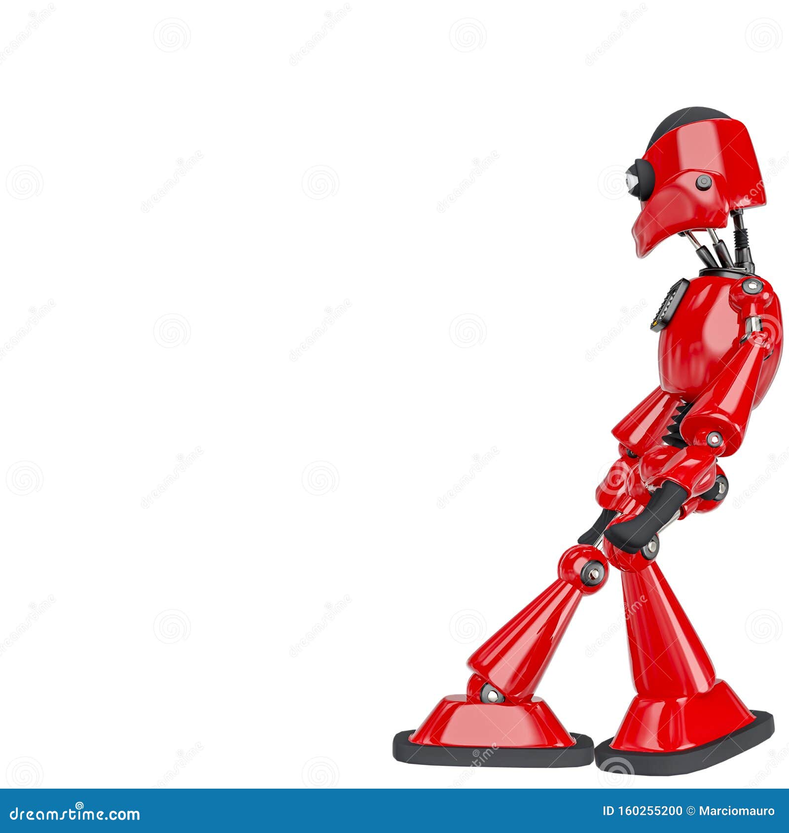 La Caricature Robotique Est Penchee Illustration Stock Illustration Du Robotique Caricature