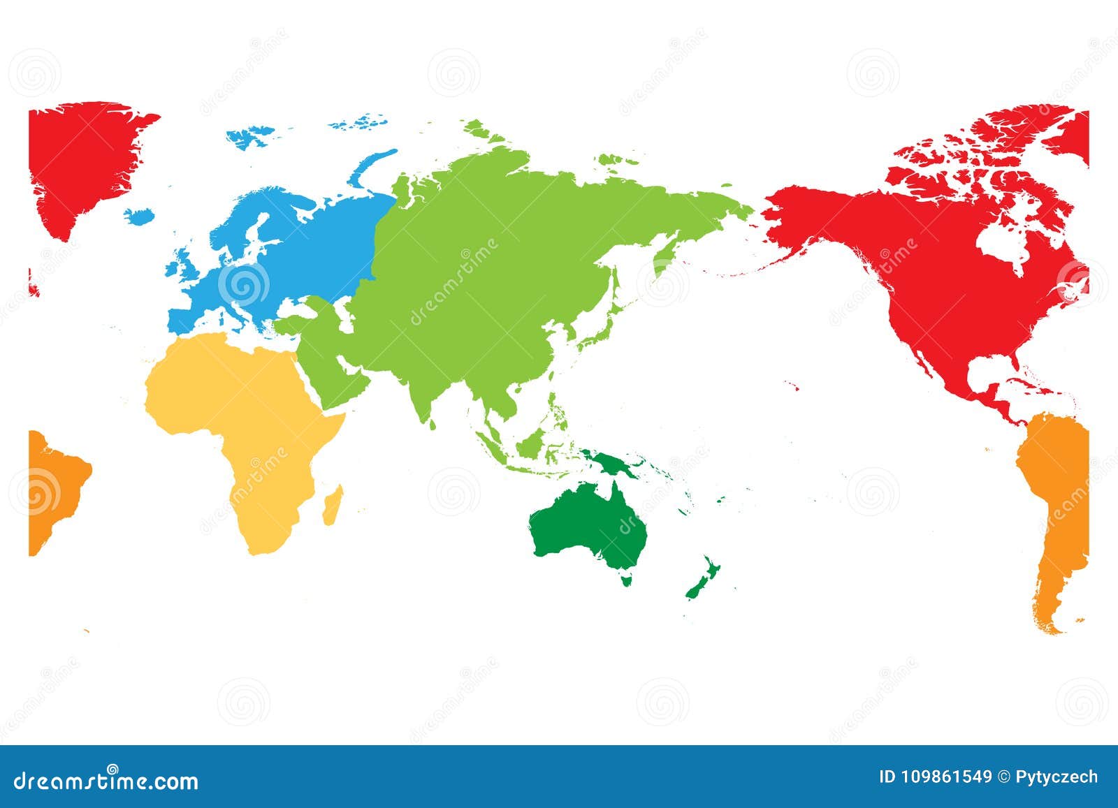 La Carte Du Monde Sest Divisée En Six Continents Lasie Et