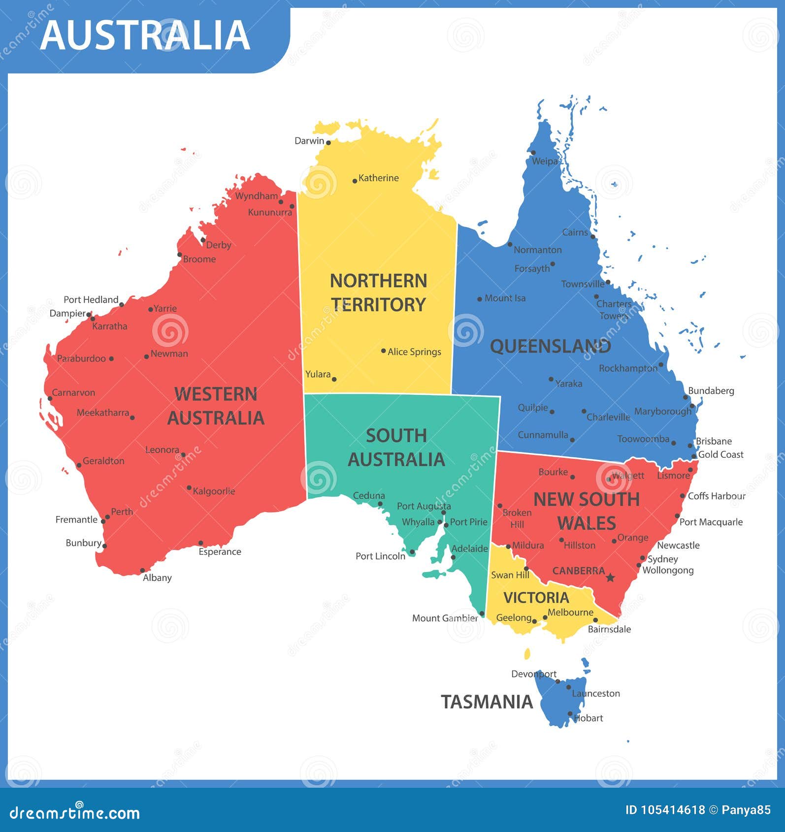 carte détaillée de l australie