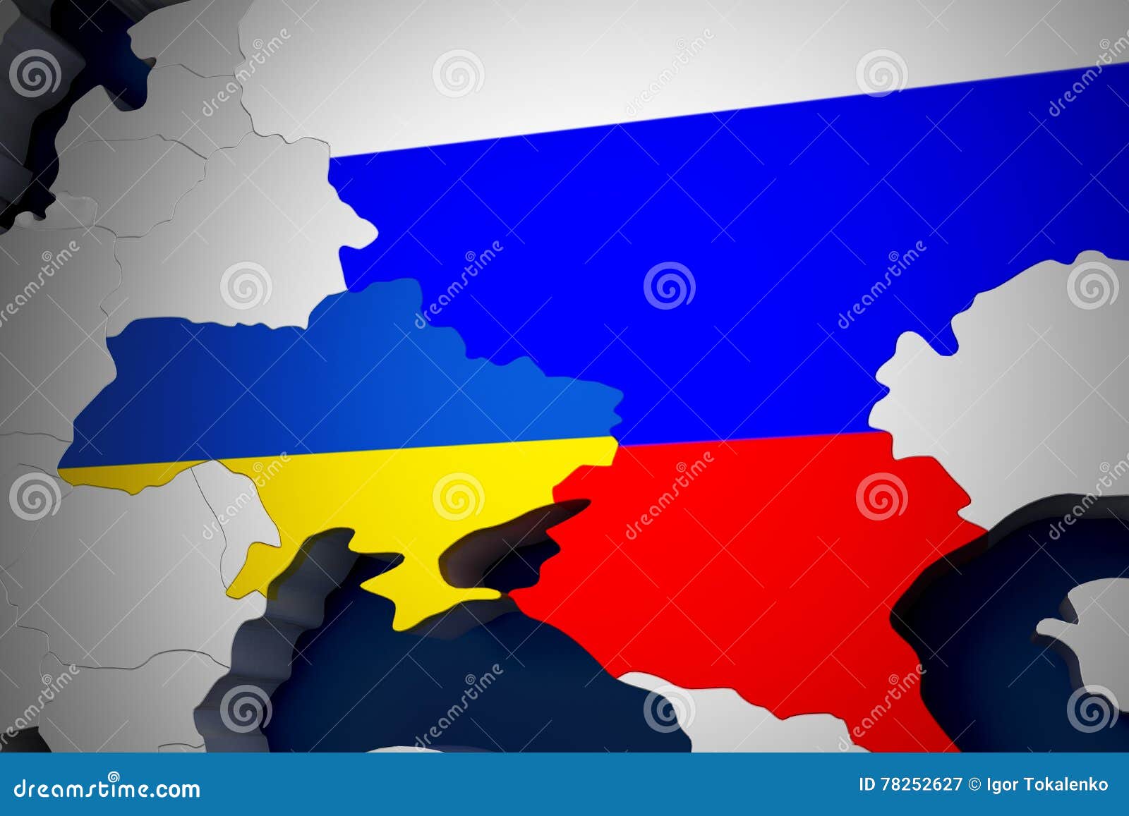 La Carte Ukraine Et Russie 3d De Leurope Rendent