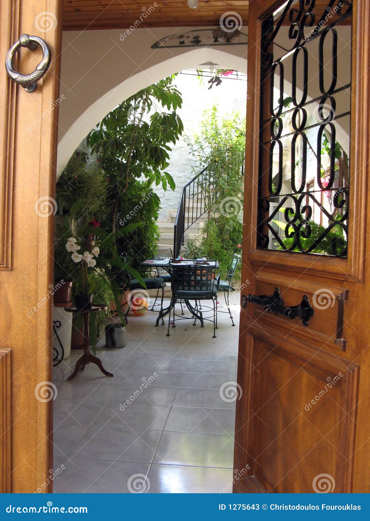 La casa. La entrada en una casa hermosa en Lefkara, Chipre