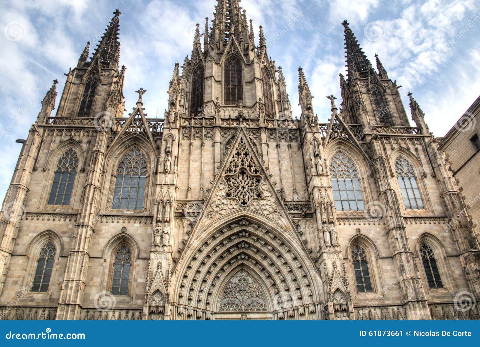 La Catedral Gótica De Barcelona Imagen de archivo - Imagen de famoso,  historia: 61073661